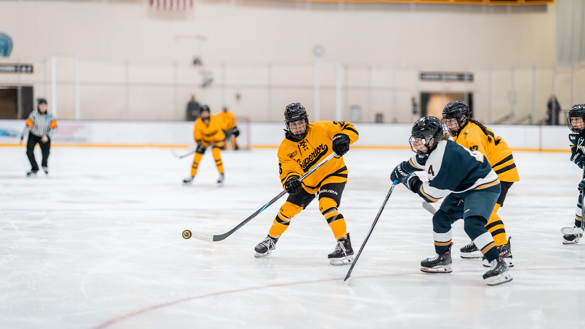 Ashton Parnell handling the puck.