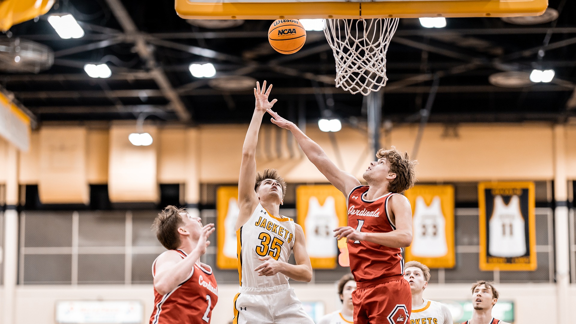 Landen Thomer attempts a shot against St. Mary's