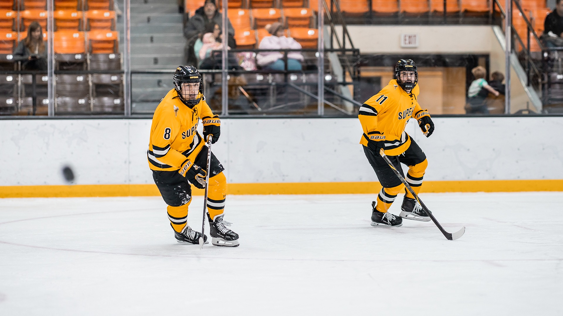 Alexey Yarmulnik and Blake Setter on the ice. 