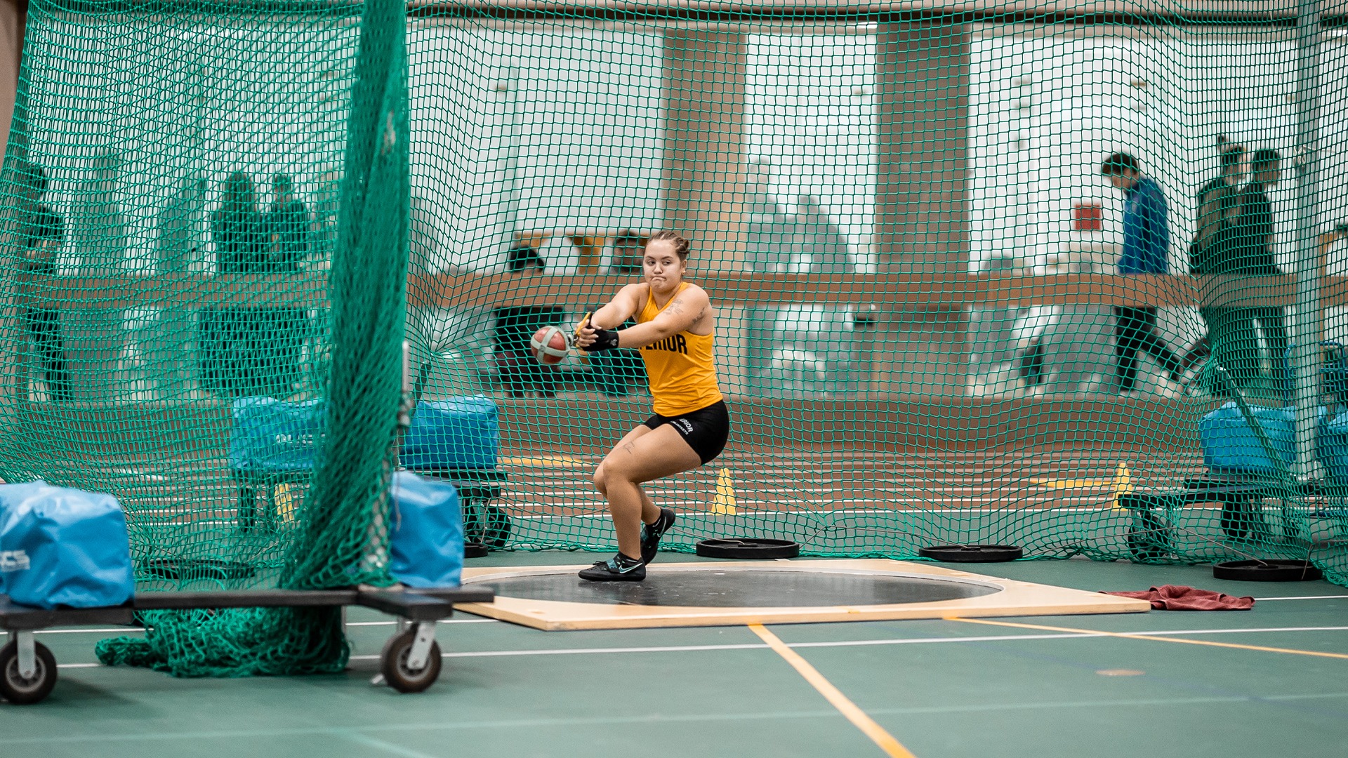 Alivia Visger during the hammer throw.