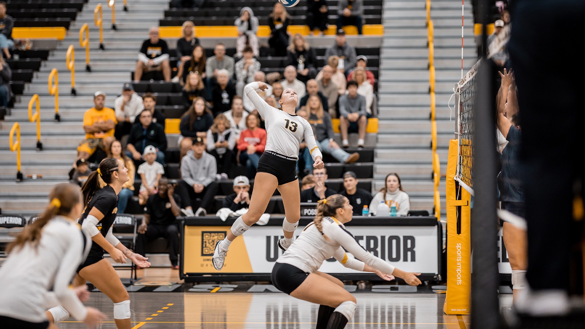 Makenna Hohbein going up for a kill.