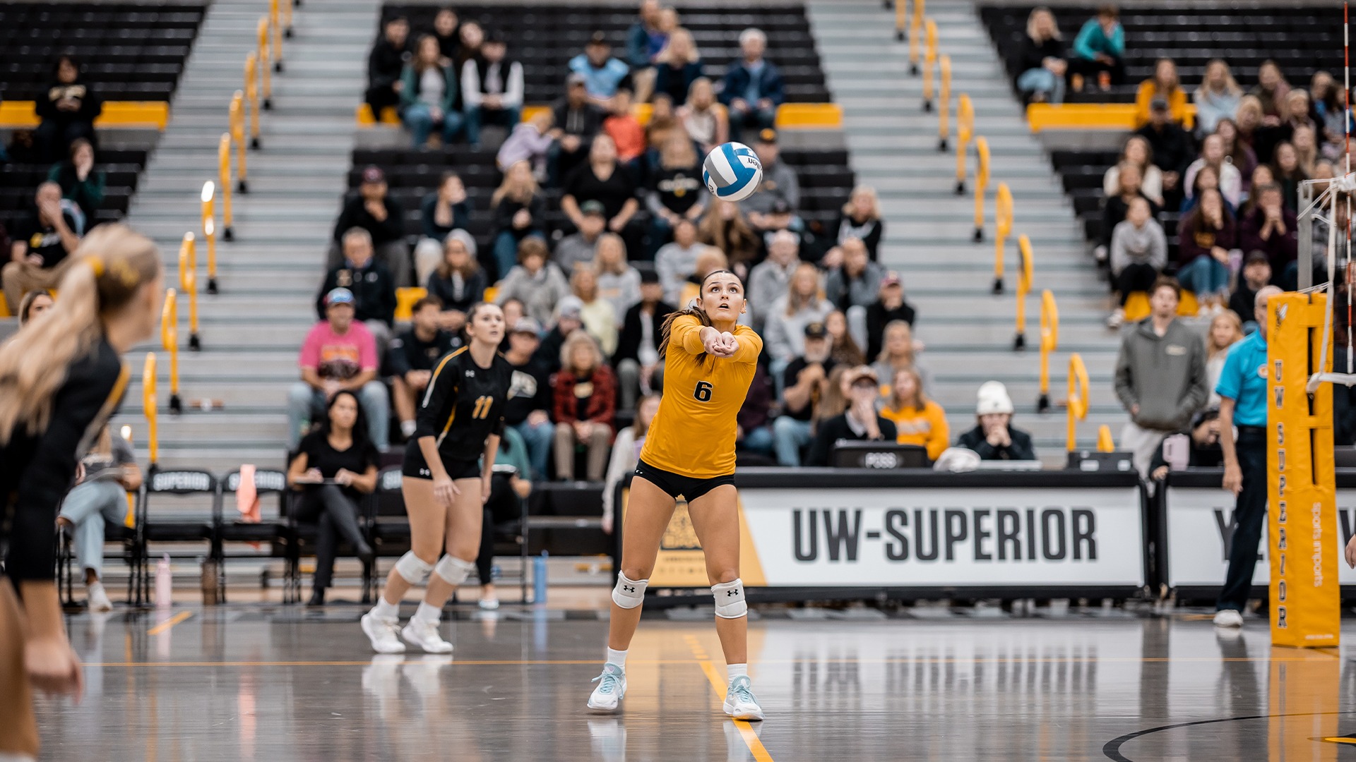 Savanna Hering logging one of her 39 digs versus Crown.