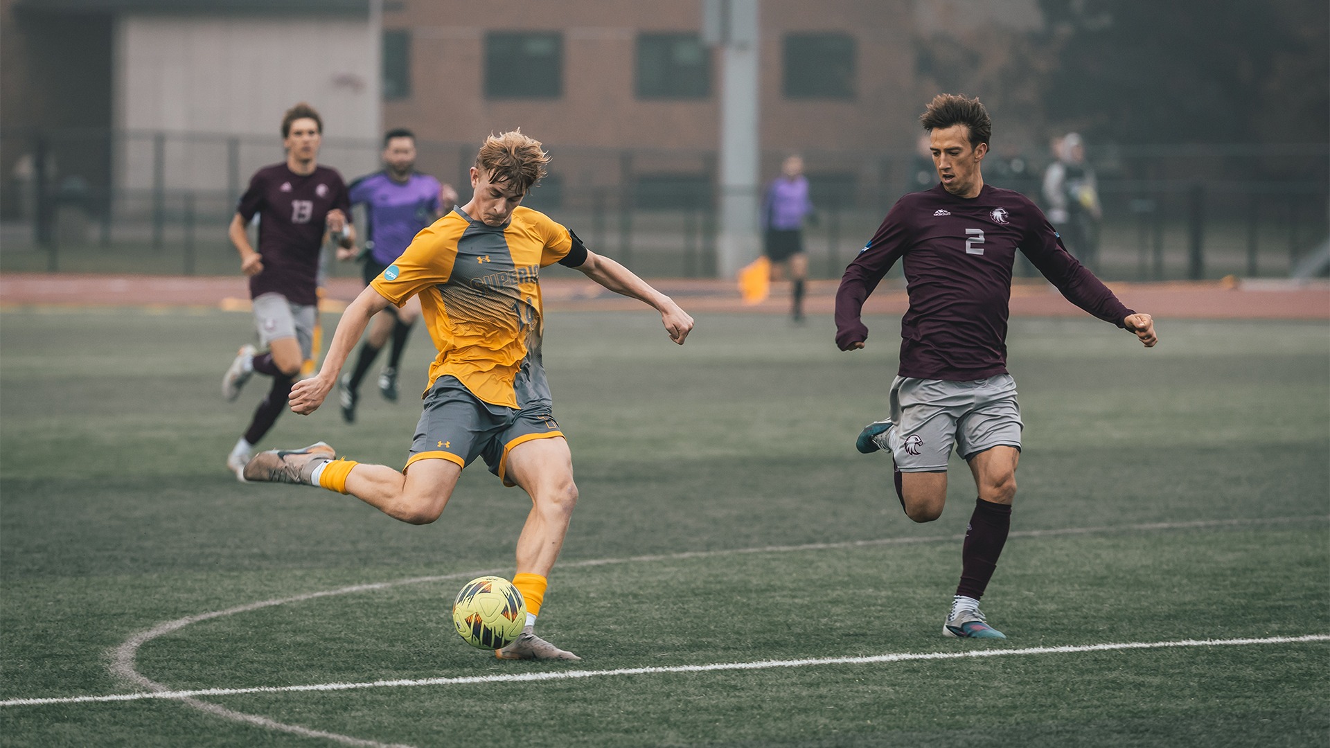 Seth Davidson about to make contact with the ball.