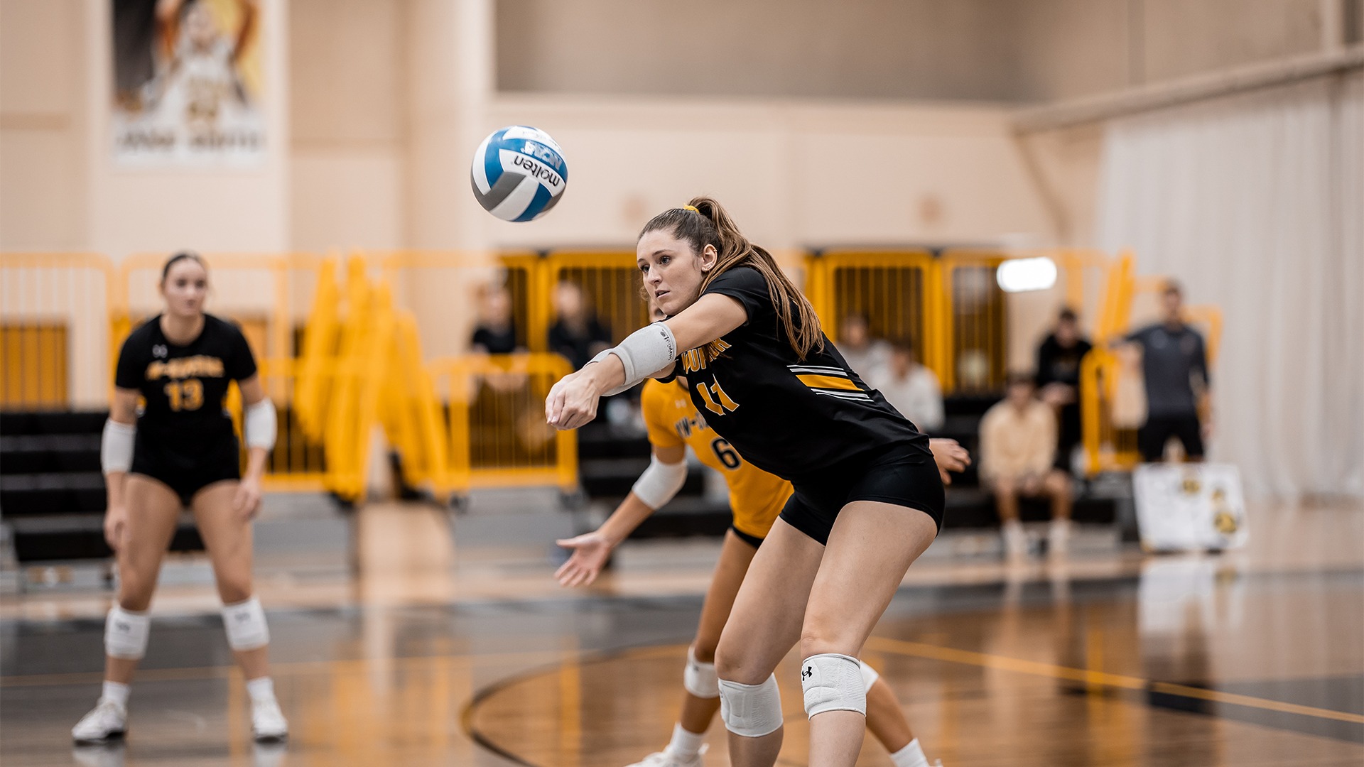 Aspen Gentele receiving an opposing attack.