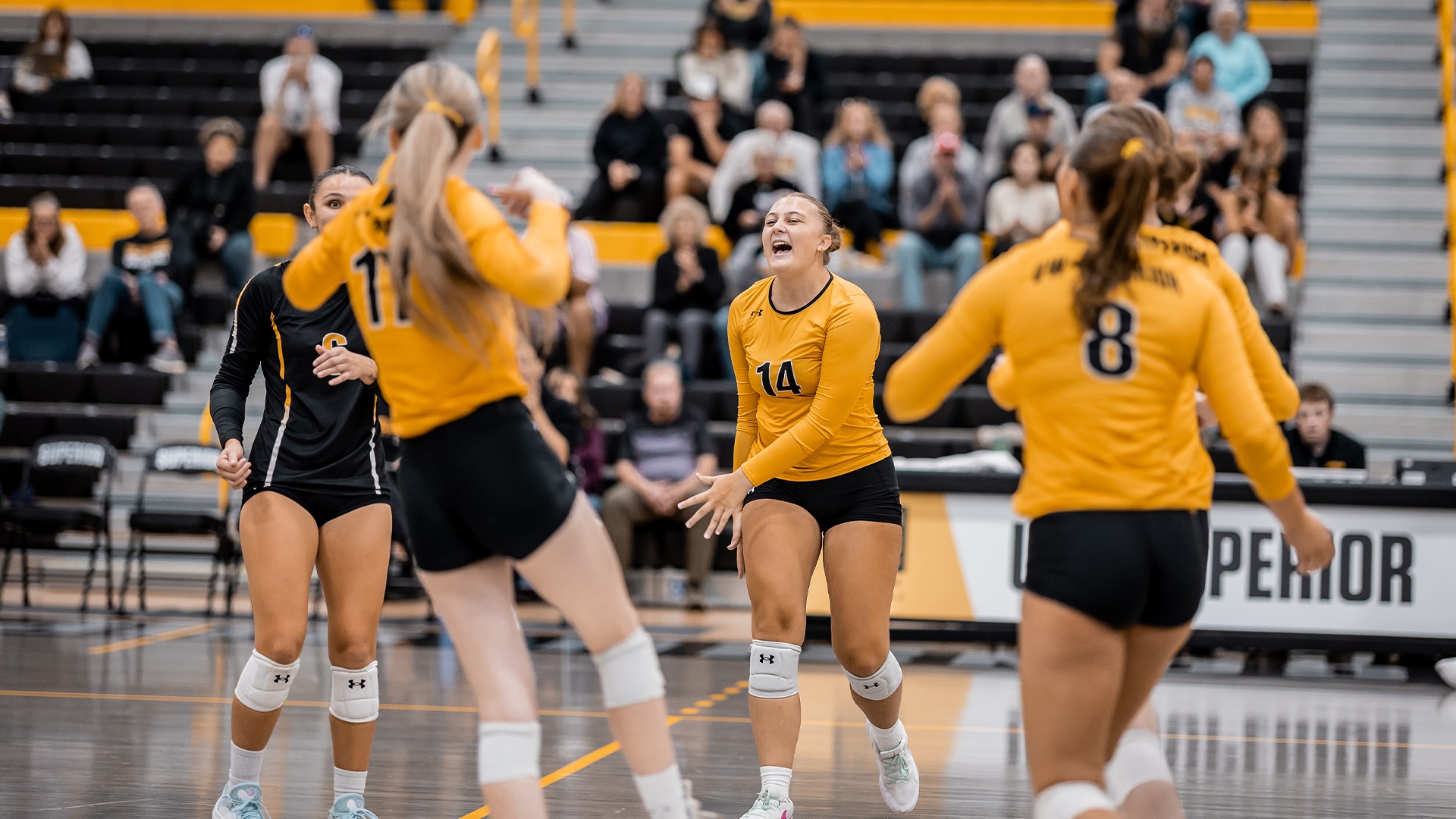 Taylor Tollefson celebrating following a point.