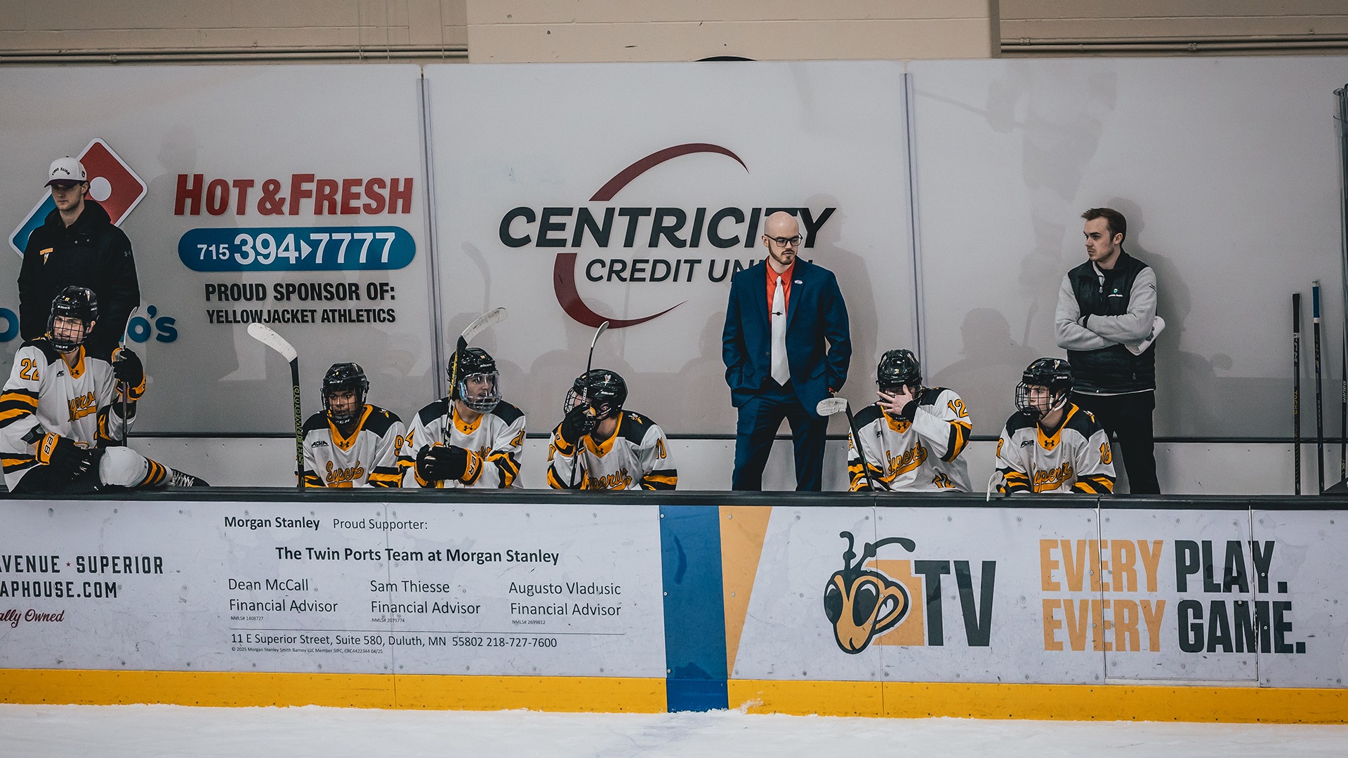 Sam Romutis on the bench.