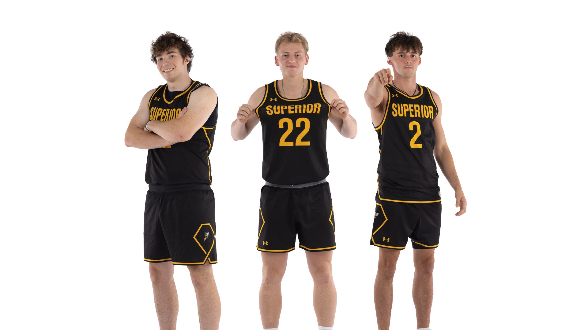 Rocco Paulson, Hayden Quimby and Evan Bennett posing.