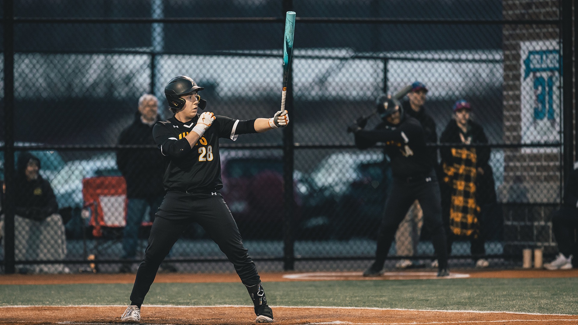 Trey Sybrant waiting for a pitch. 