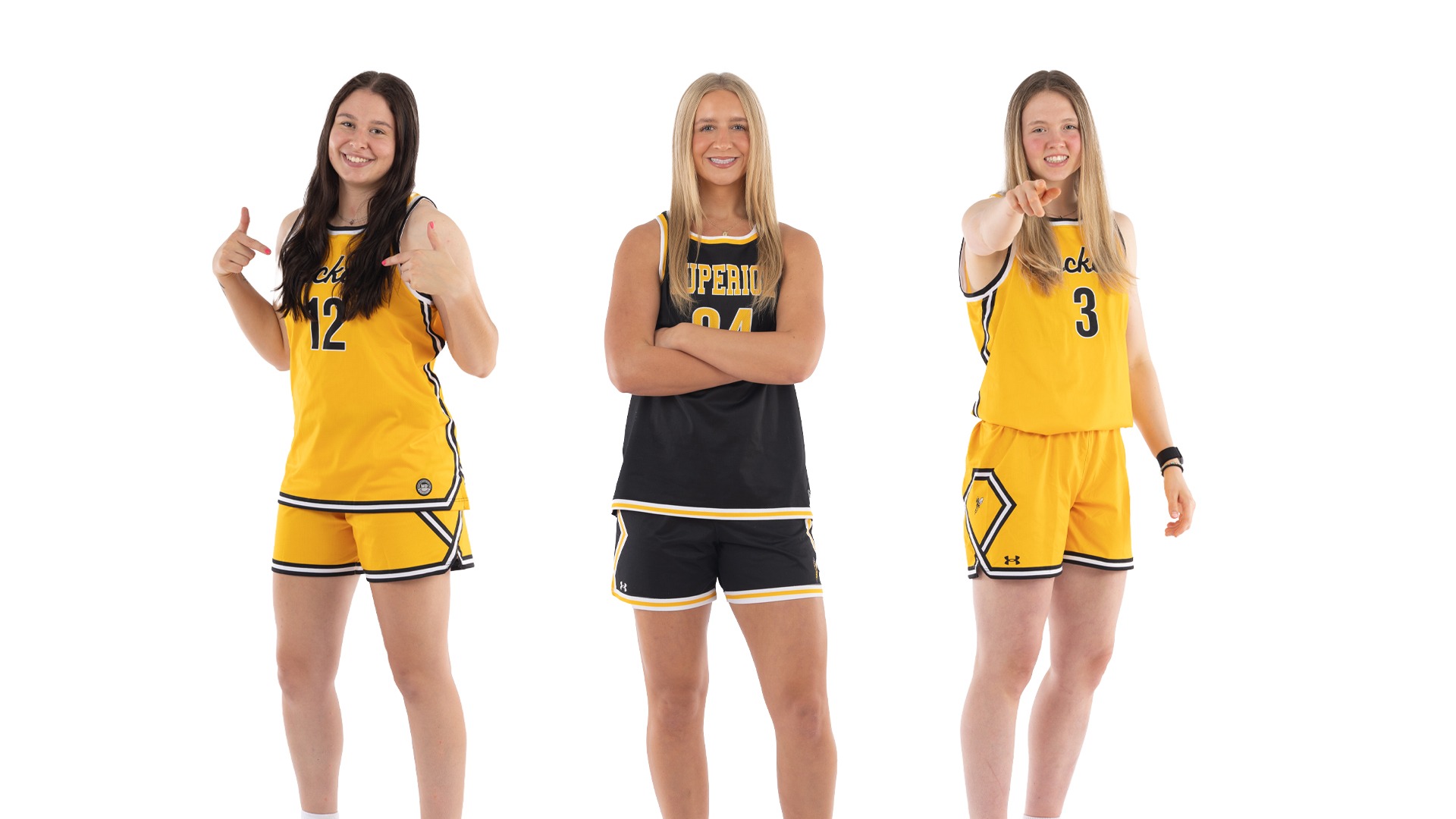 MyKenzie Leccia, Hope Carlson and Maddie Reott posing.