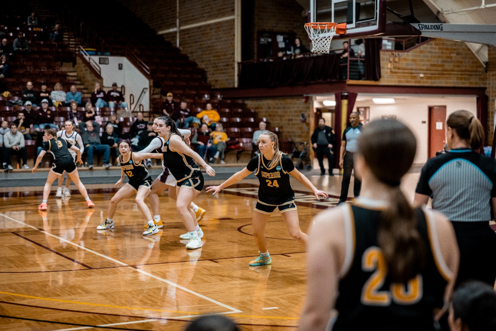 Charlotte Ferstl and Hope Carlson on defense. 