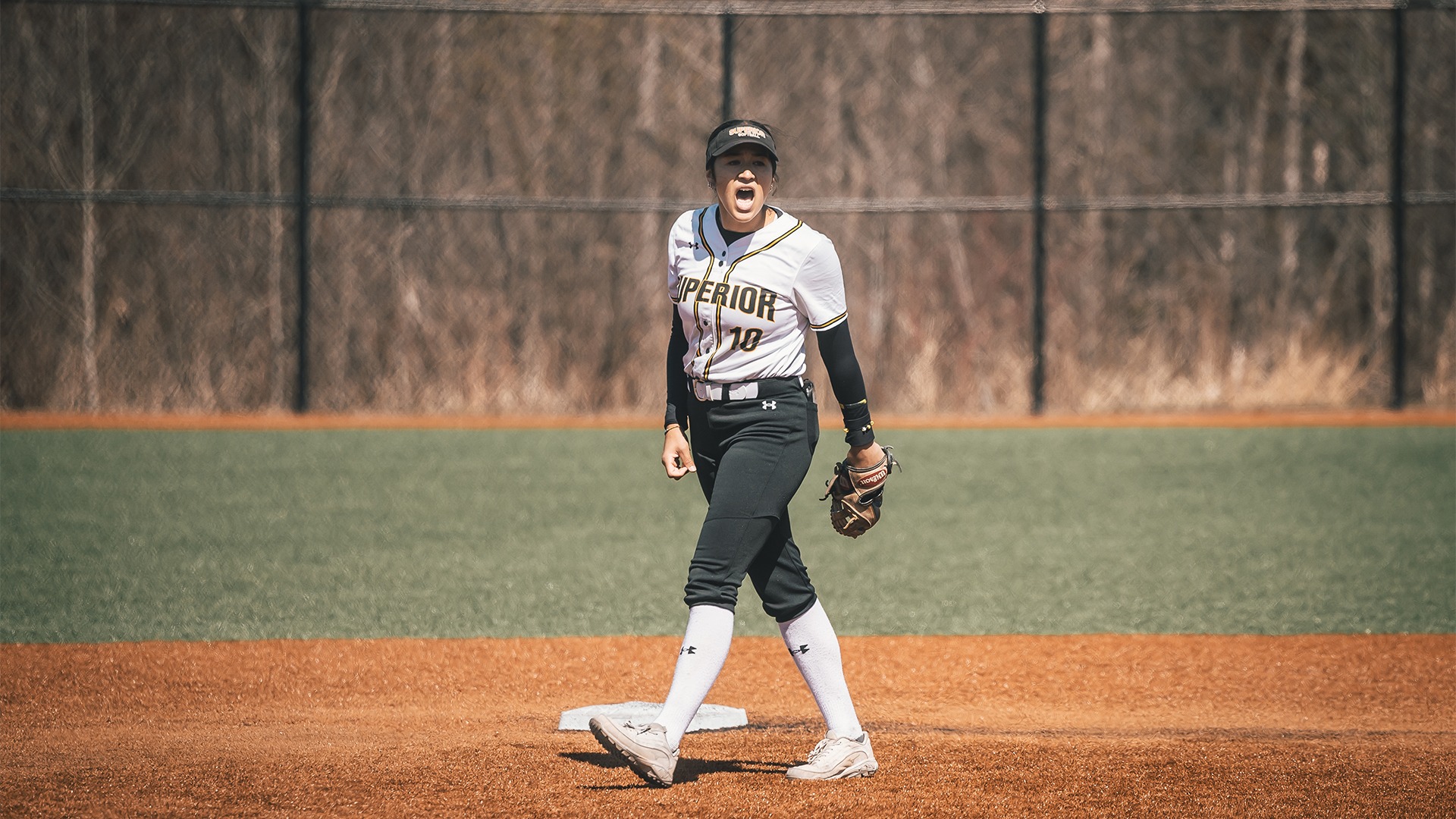 Larissa Snyder celebrating a play.