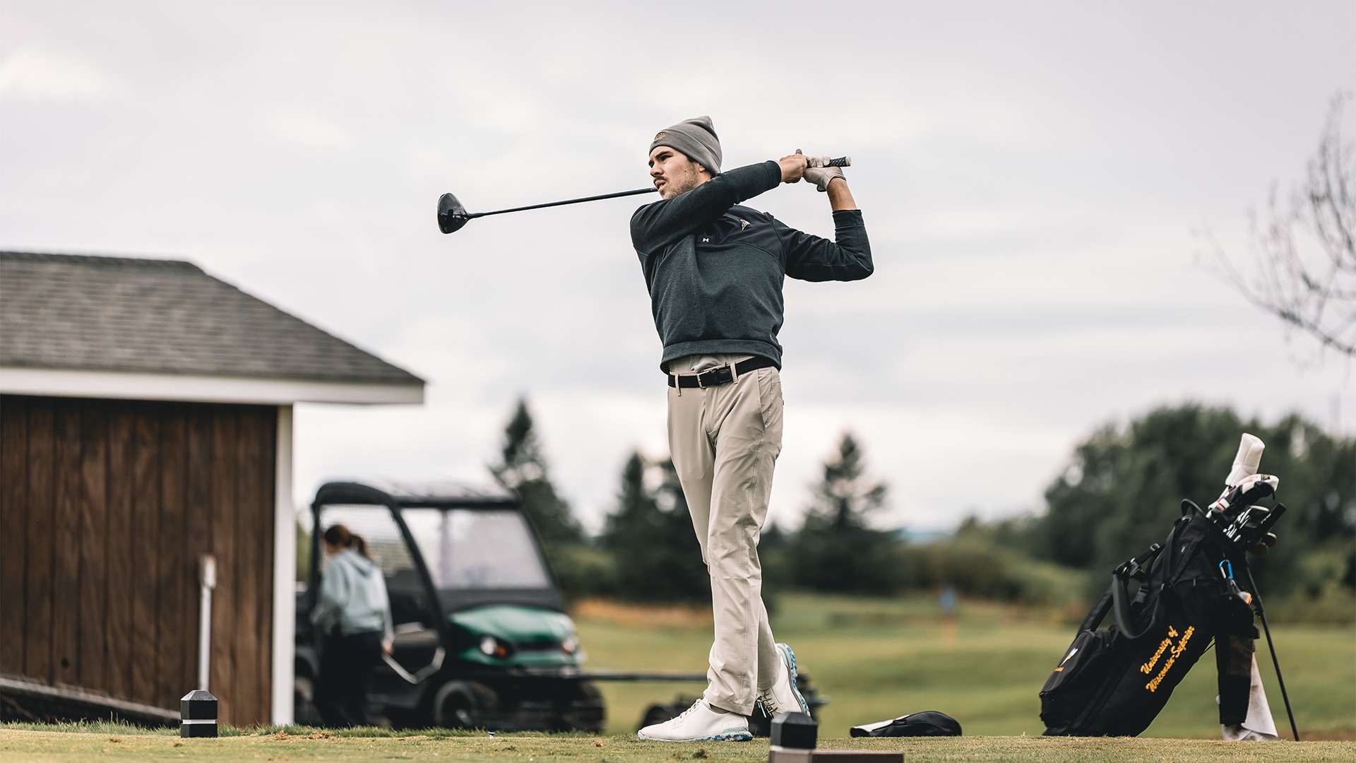 August Lang following a drive.