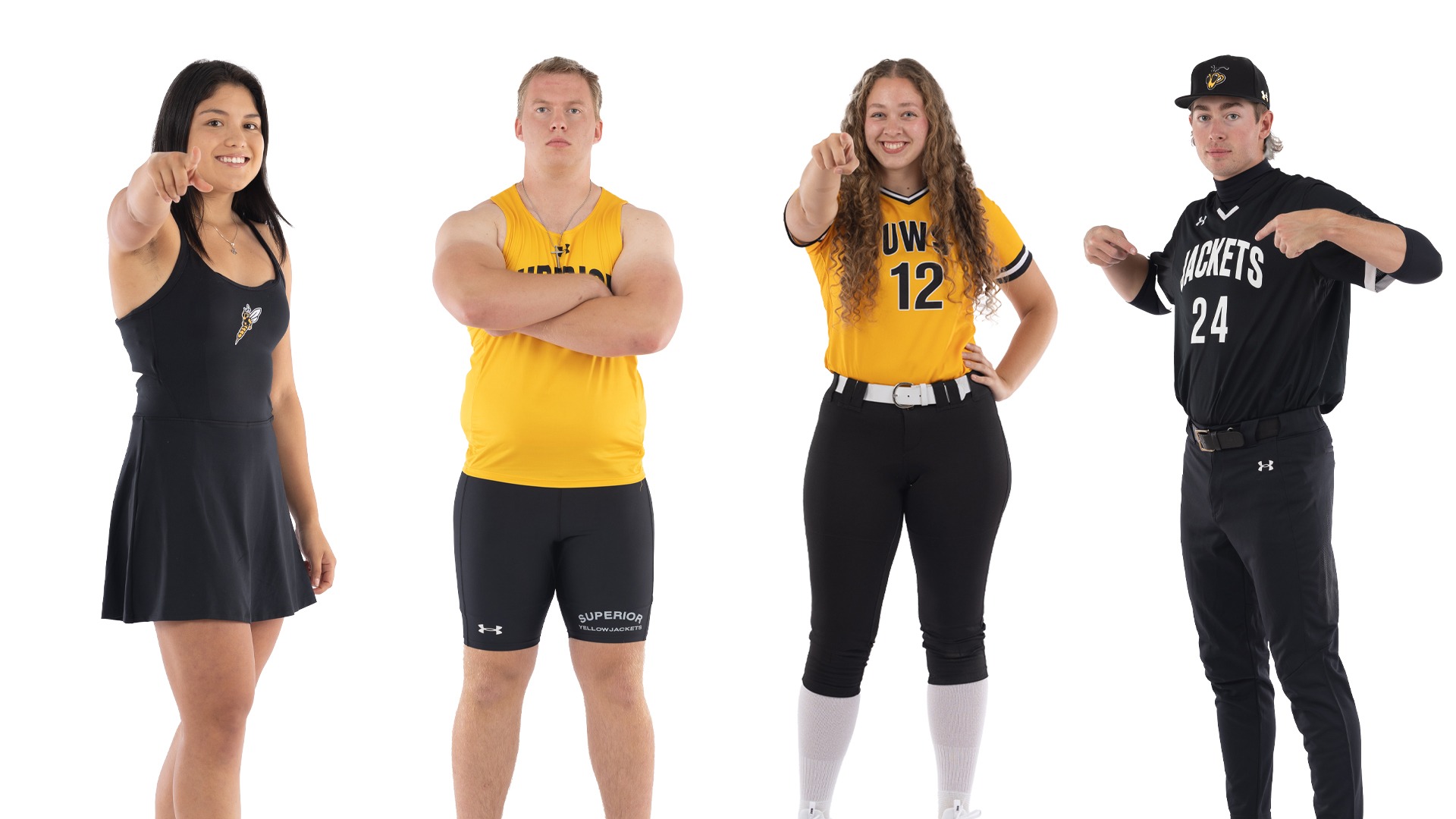 Andreina Tejada, Carson Wilhorn, Abby Mitchell and Zach Romans posing.