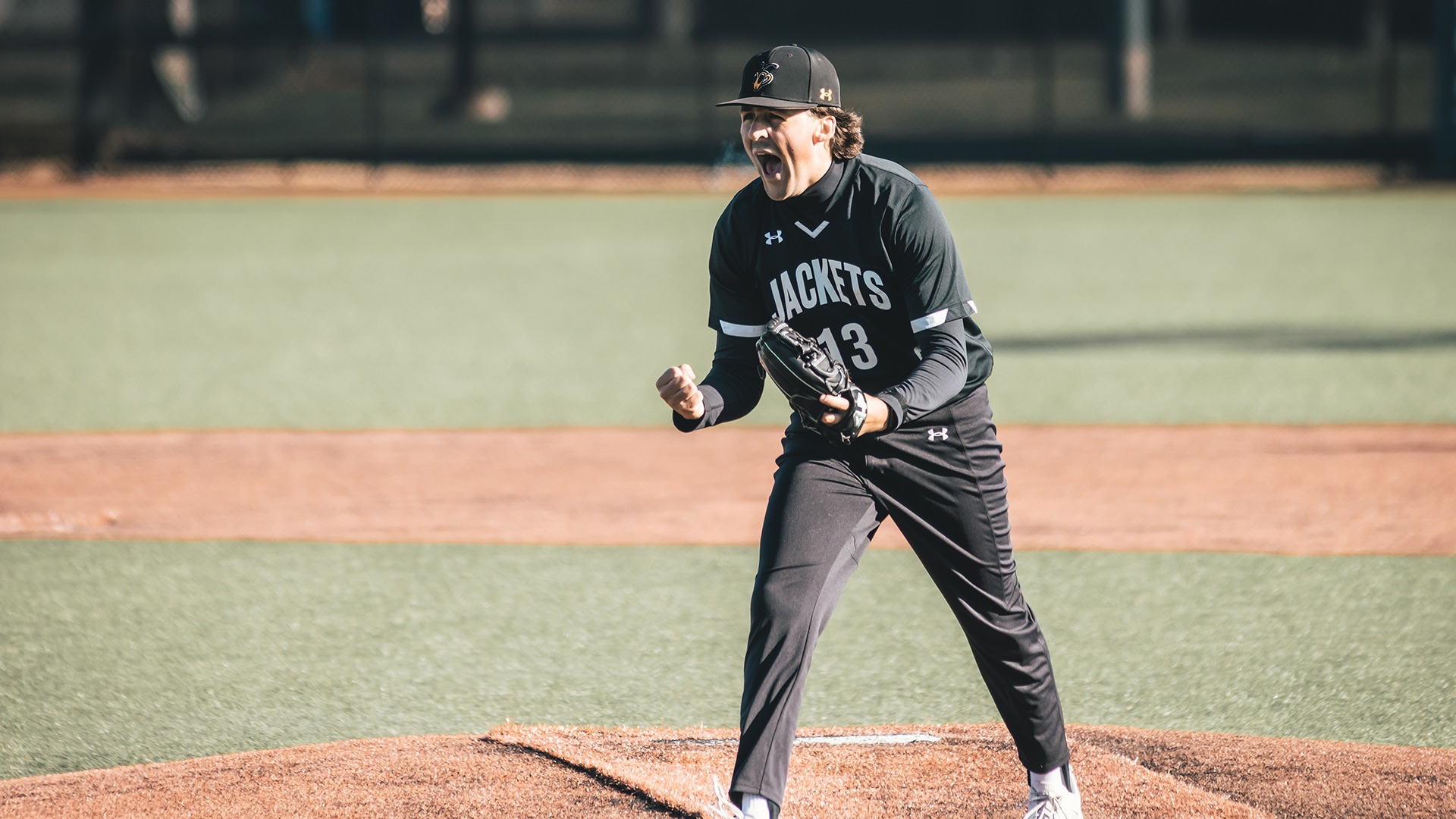 Josh Pritchard celebrates on the mound. 