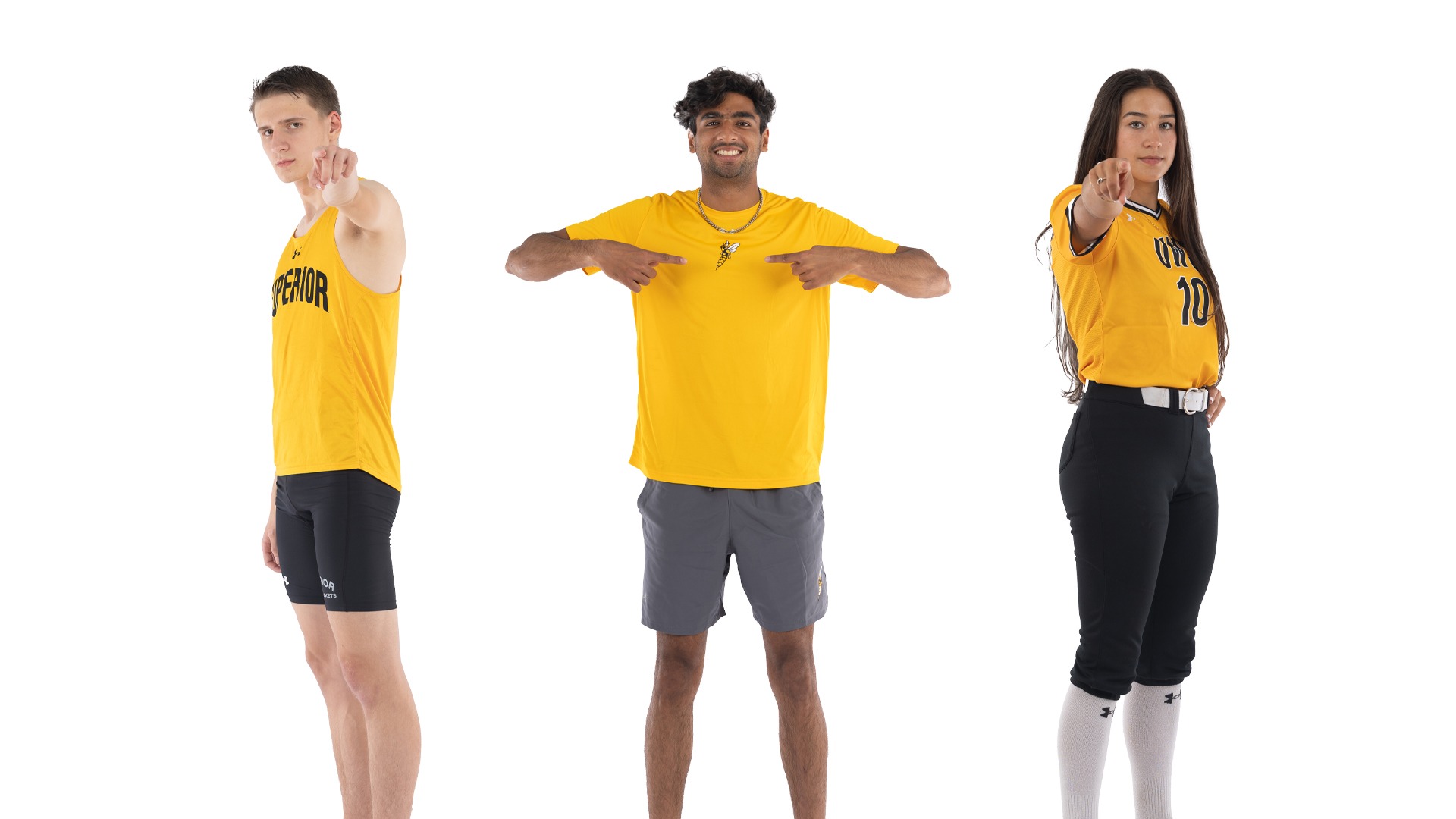 Kyle Peterson, Yash Chhabra and Larissa Snyder posing.
