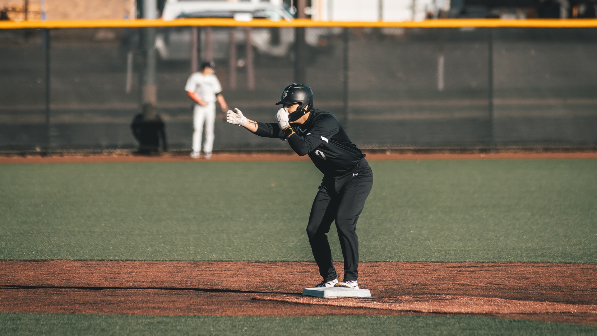 Noah Dagostino celebrating a double.
