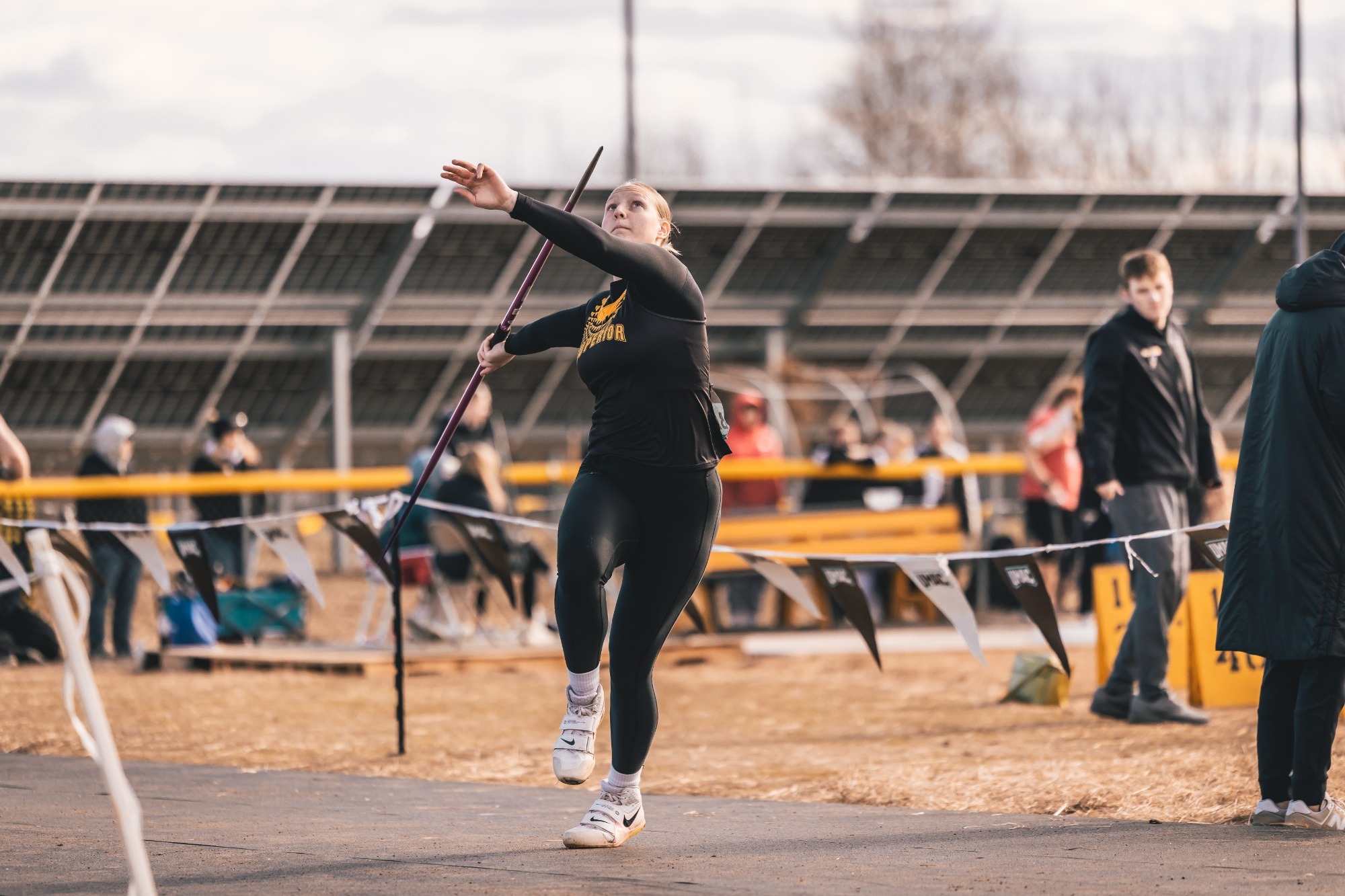 Sidney Bader on the javelin runway.