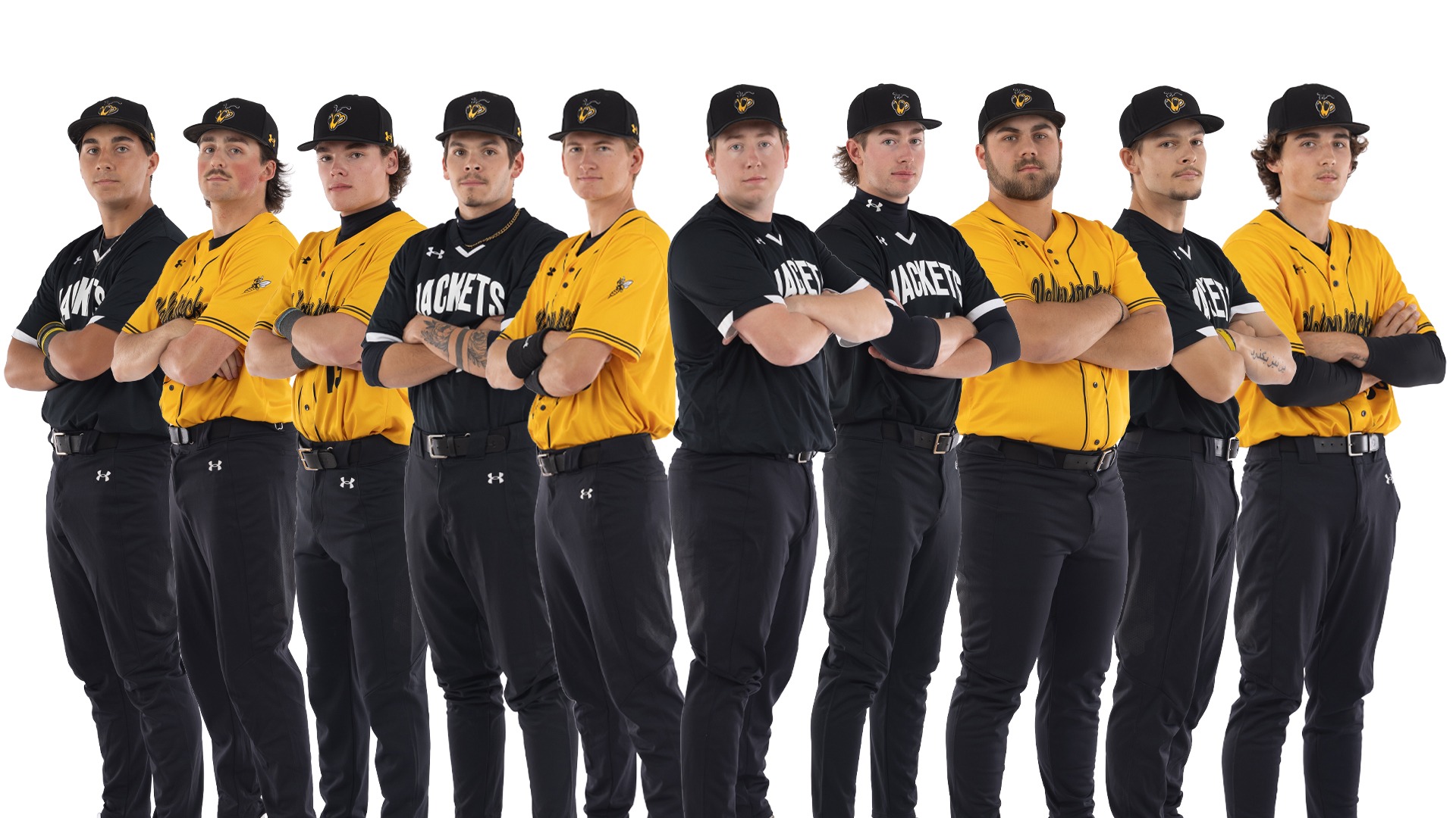 Noah Dagostino, Josh Pritchard, Carter Thielke, Gio Basile, Brian O'Dwyer, Trey Sybrant, Zach Romans, Tanner Voight, Wylee Lottman and Kaden Corlett posing.