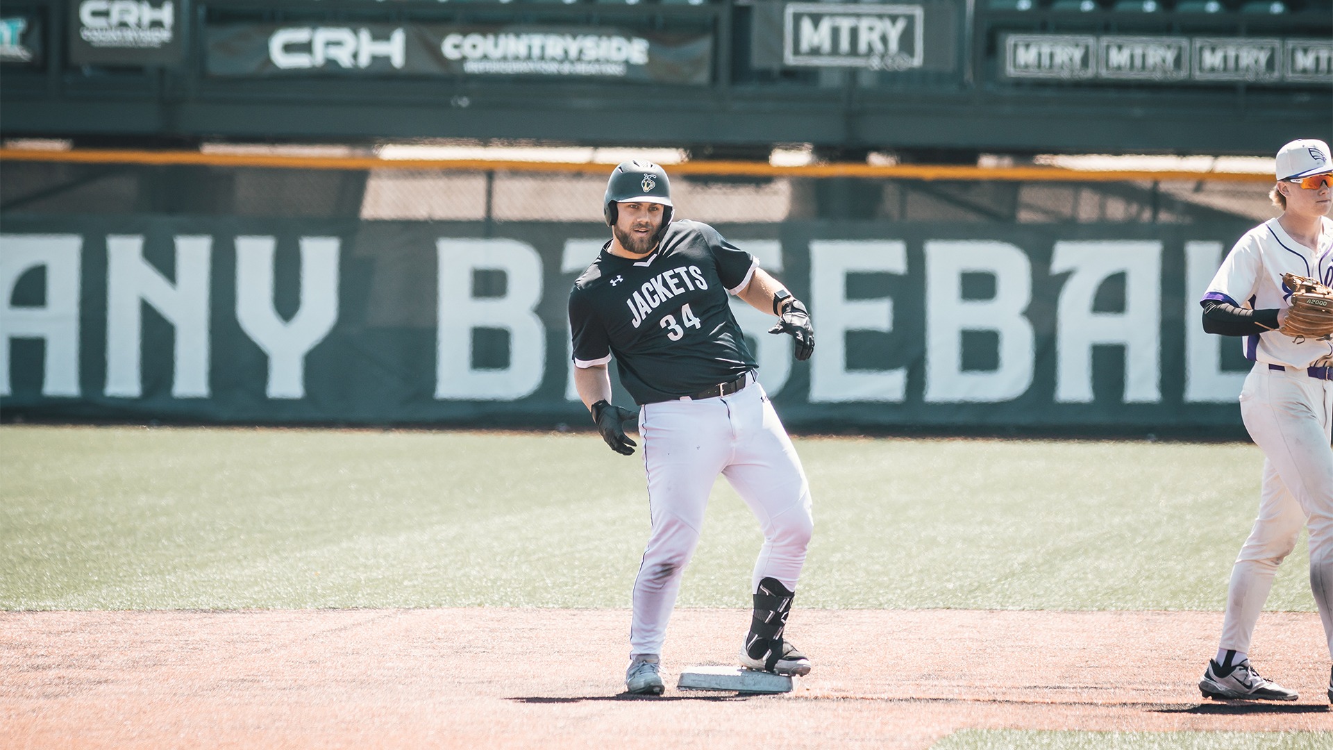 Tanner Voight celebrating a double.