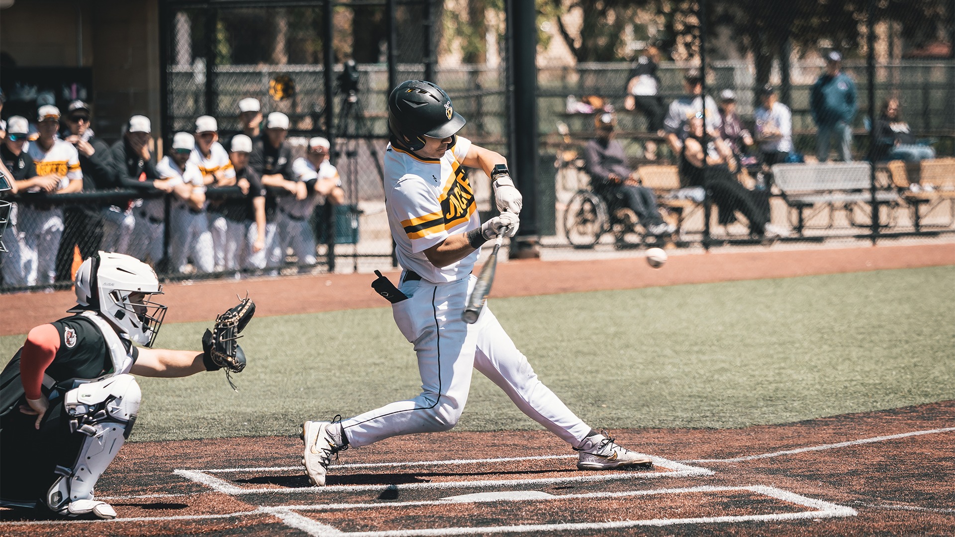 Noah Dagostino making contact.