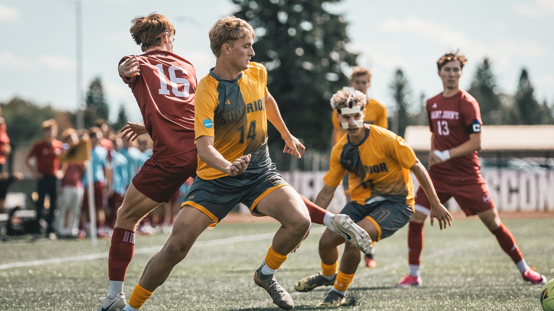 Seth Davidson looking to regain possession.