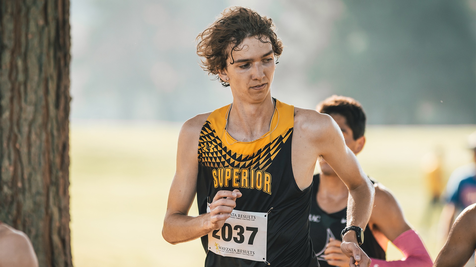 Dylan Uitto on the cross country course.