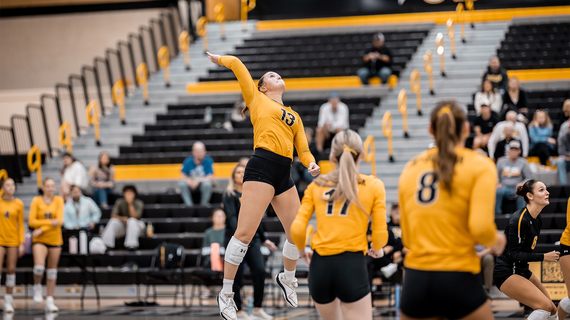 Makenna Hohbein going up for an attack.
