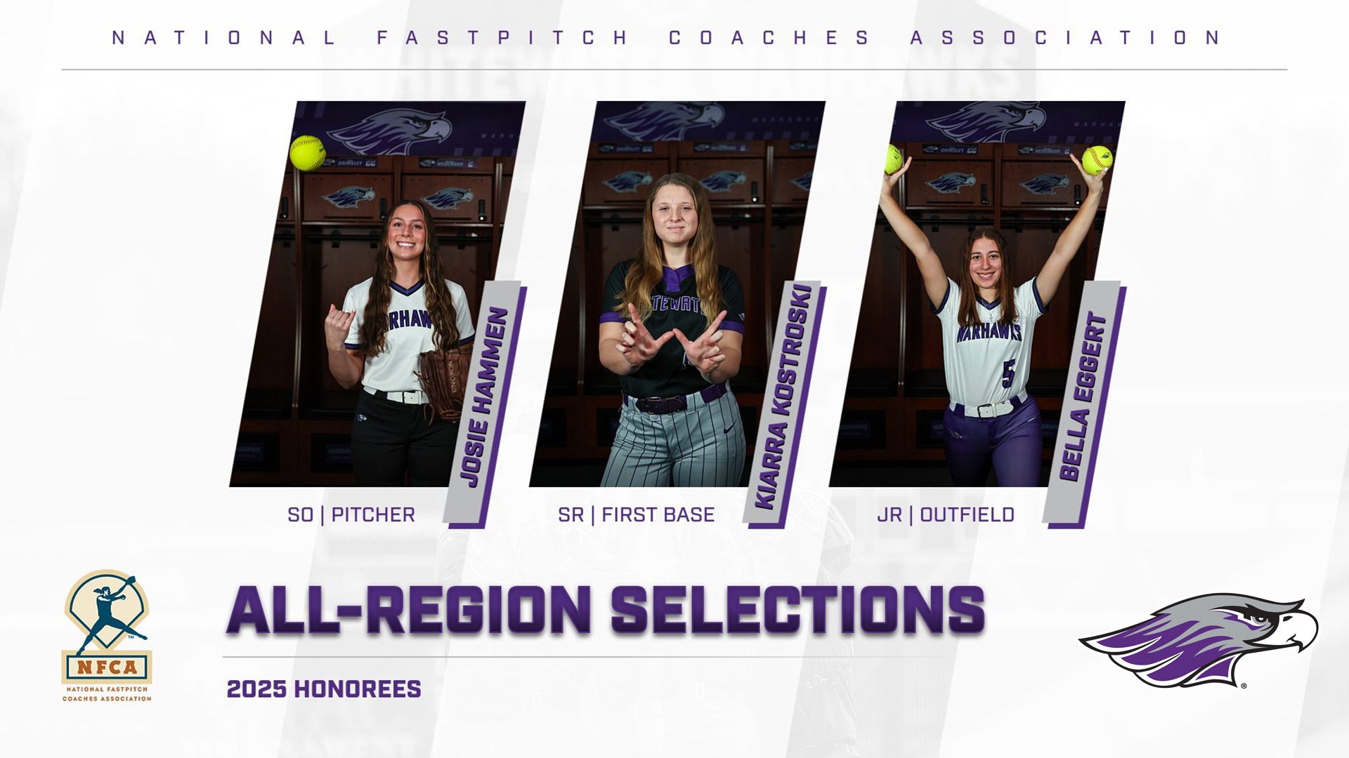 Softball media day photos in graphic