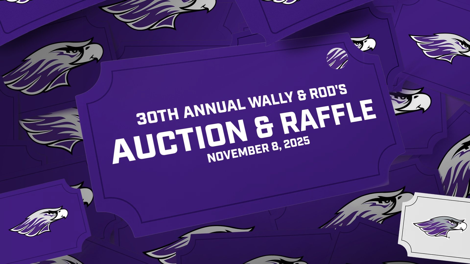 General auction raffle graphic with event info text