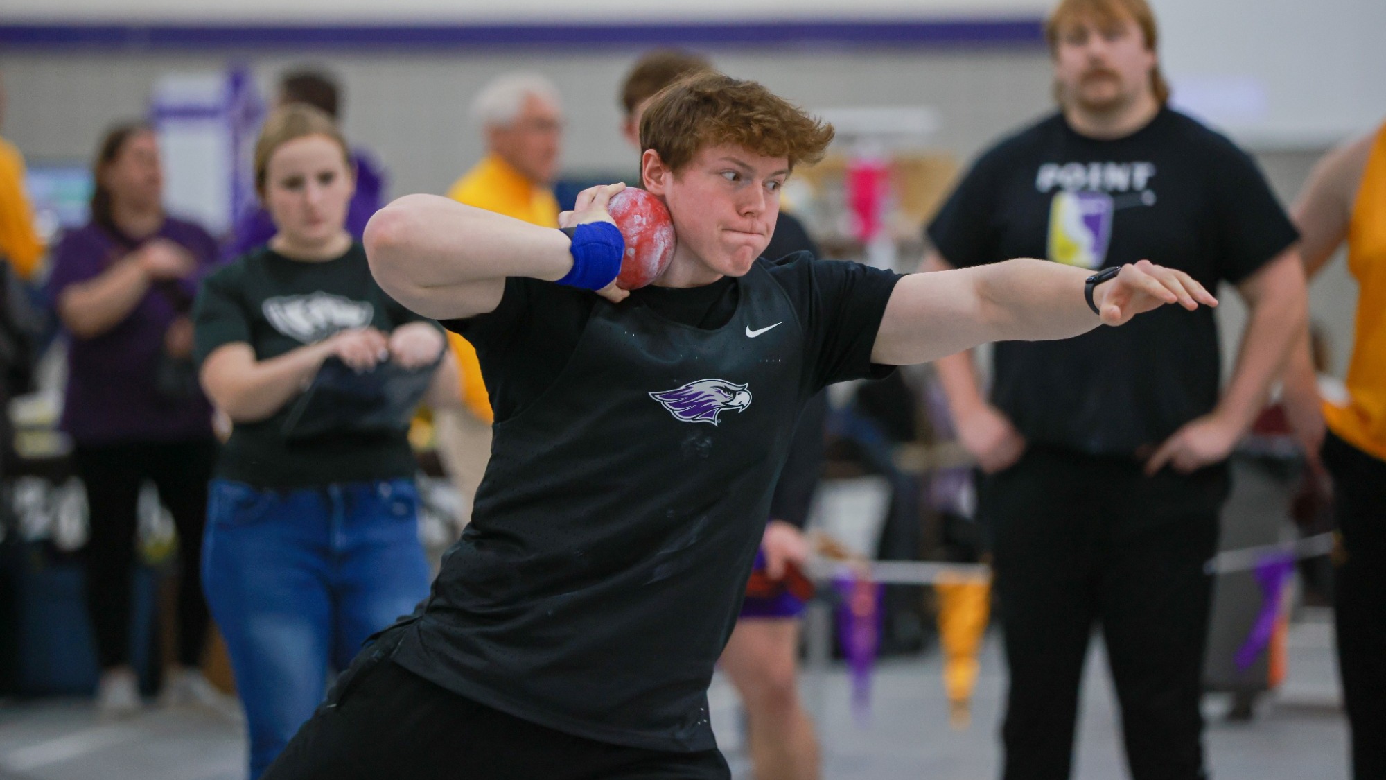 Warhawk shot putter competing