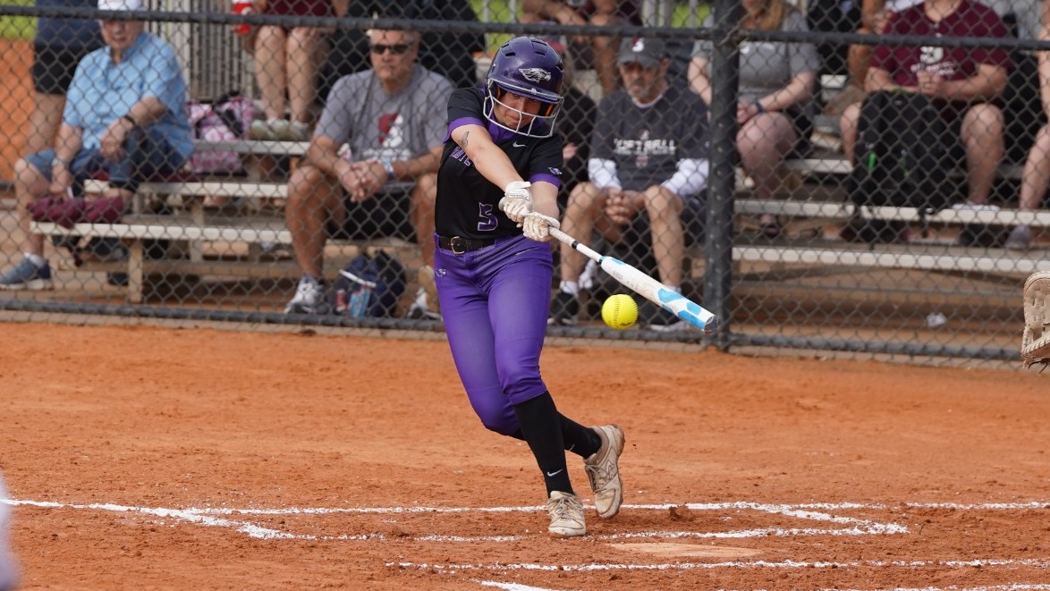 Bella Eggert hits a ball against Springfield