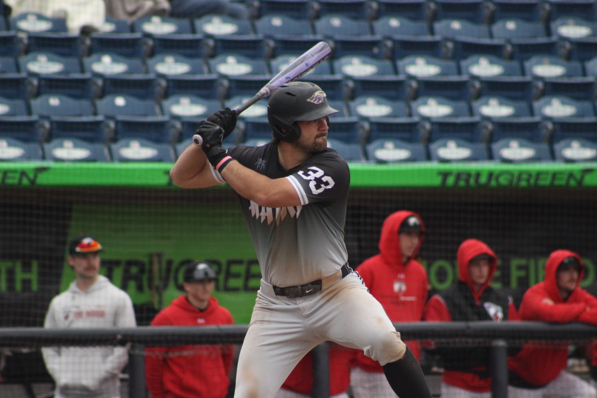 Danny Hopper taking batting stride