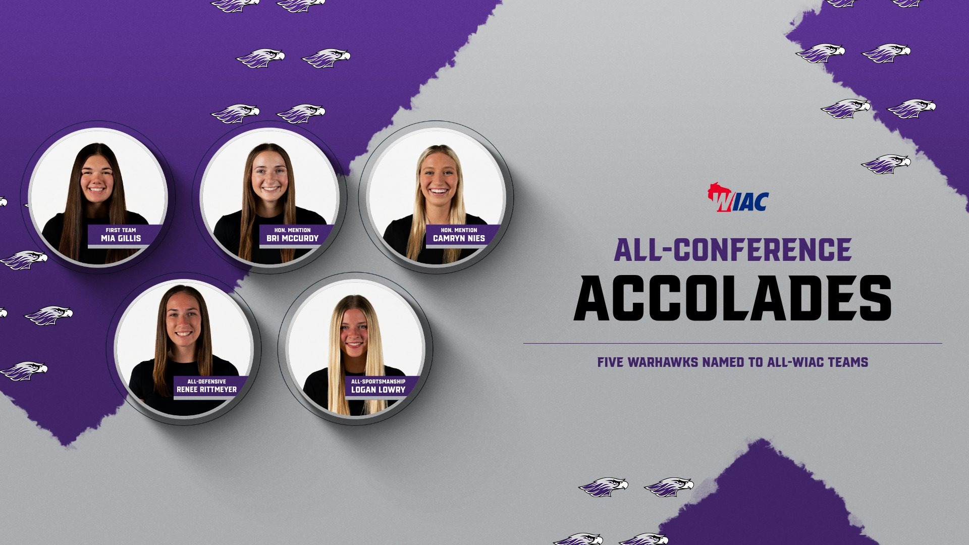 Generic graphic with headshots of five players and text including player names and 