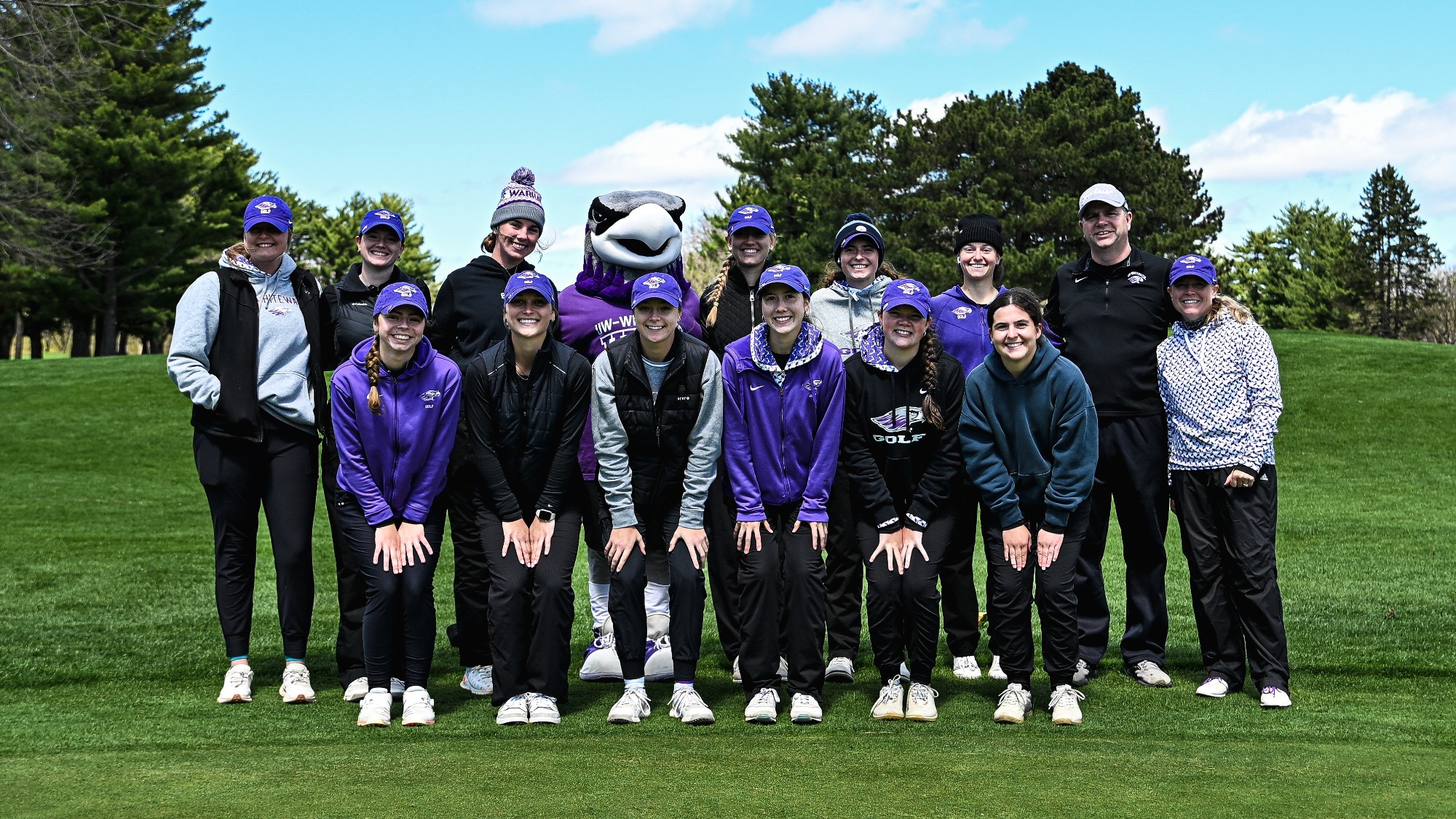 The Warhawks pose as a group after the spring invite