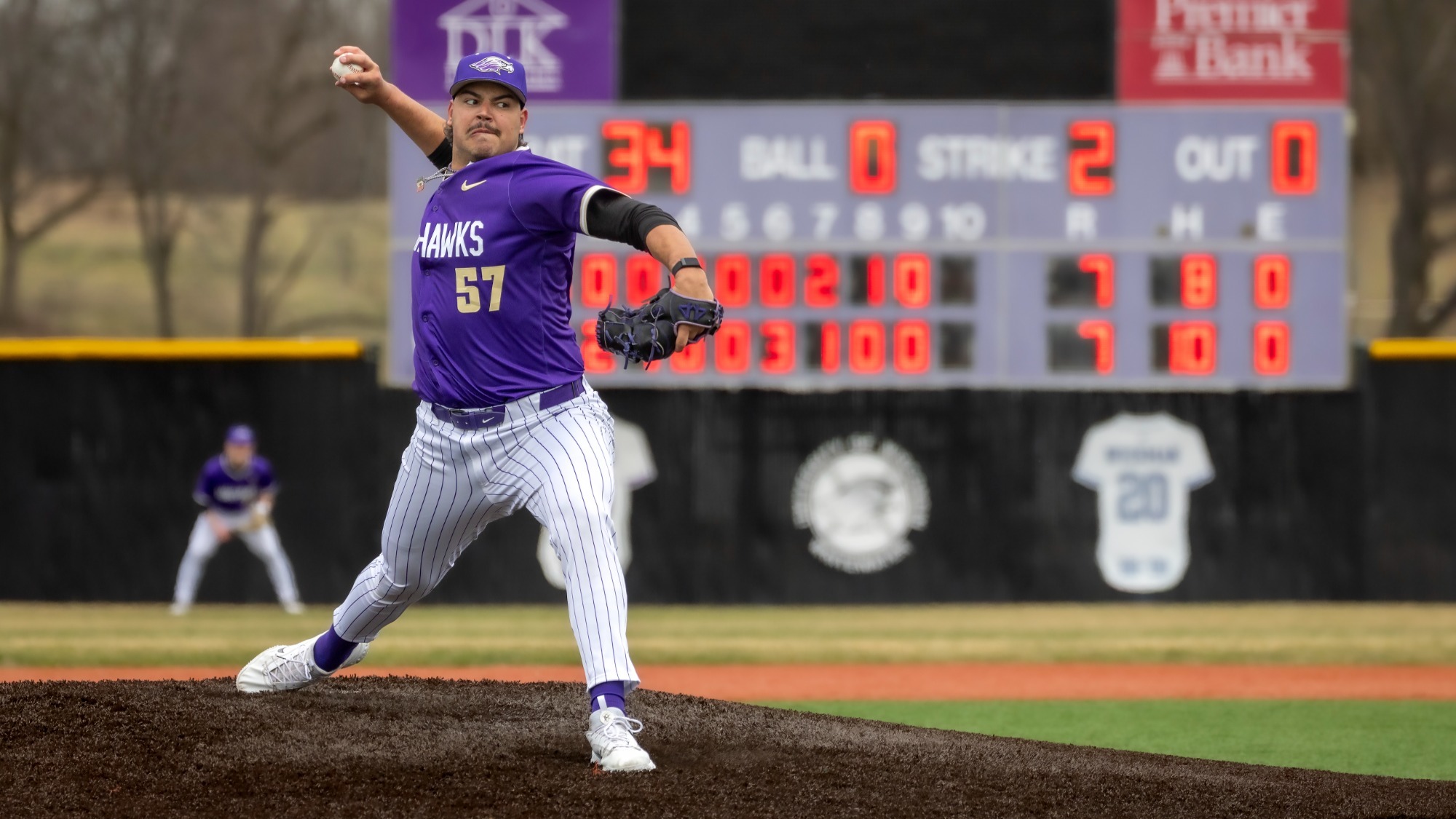 Taschner delivering pitch from mound
