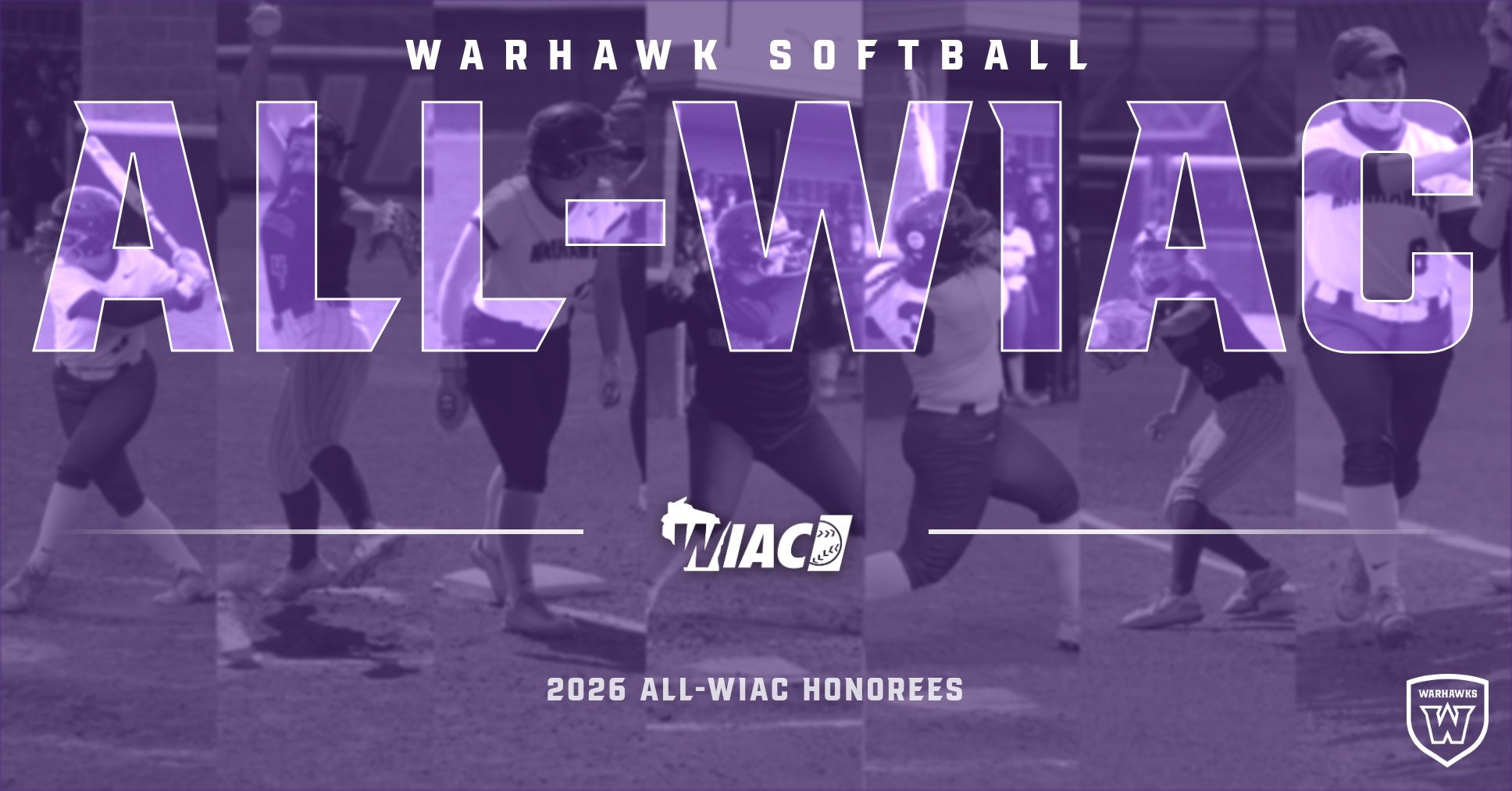 Story graphic with action photos of All-WIAC photos with text overlayed