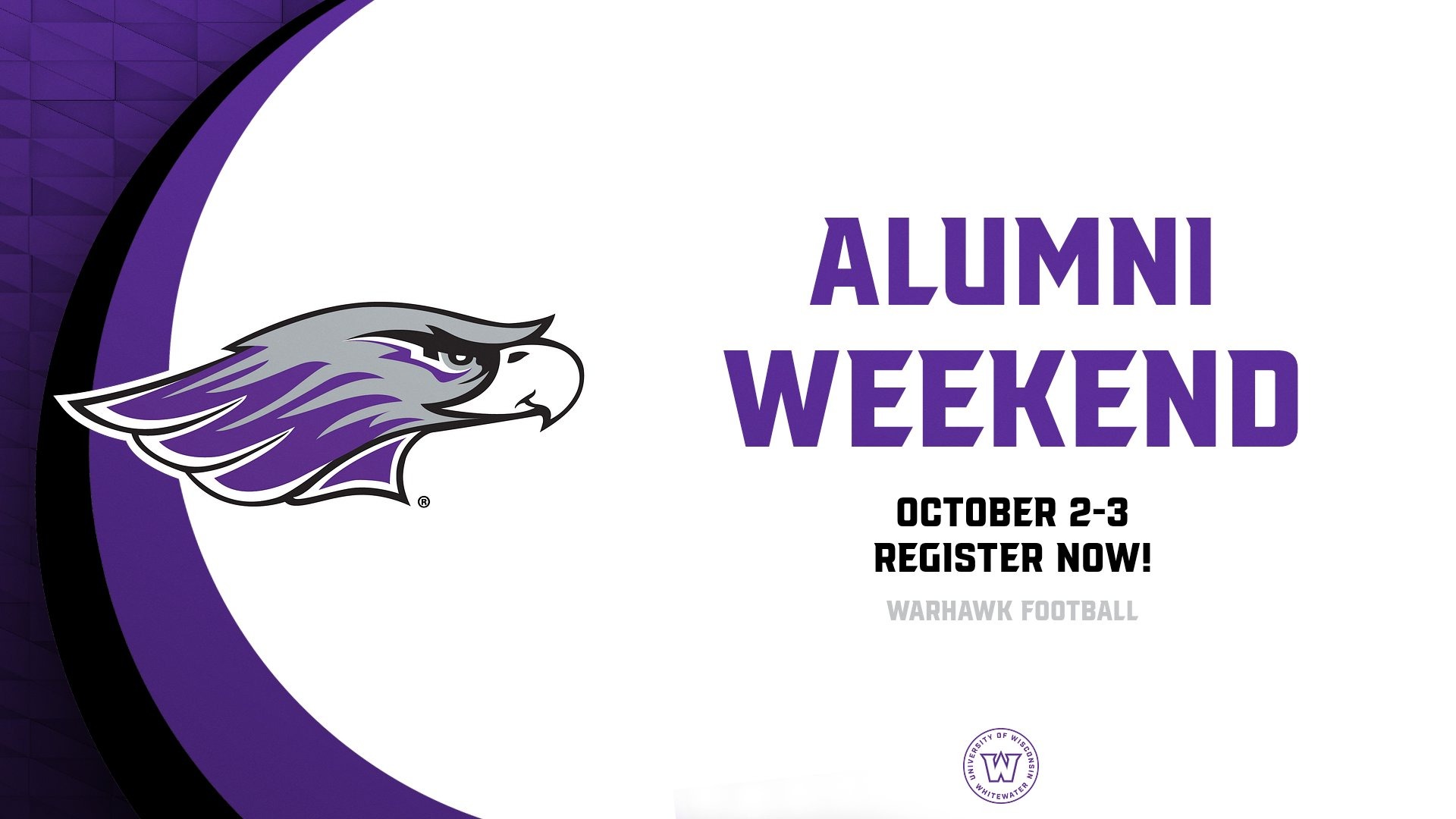 Generic Warhawk Football Alumni Weekend graphic