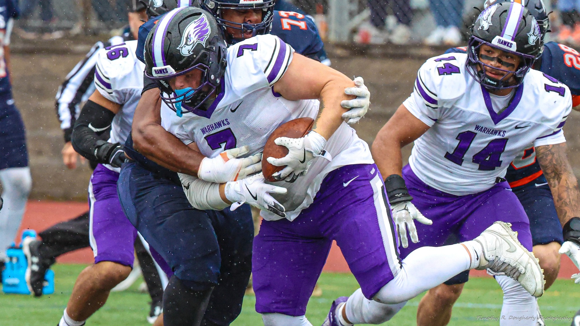 Walker Powers returns a fumble recovery at Keystone (Tim Dougherty)