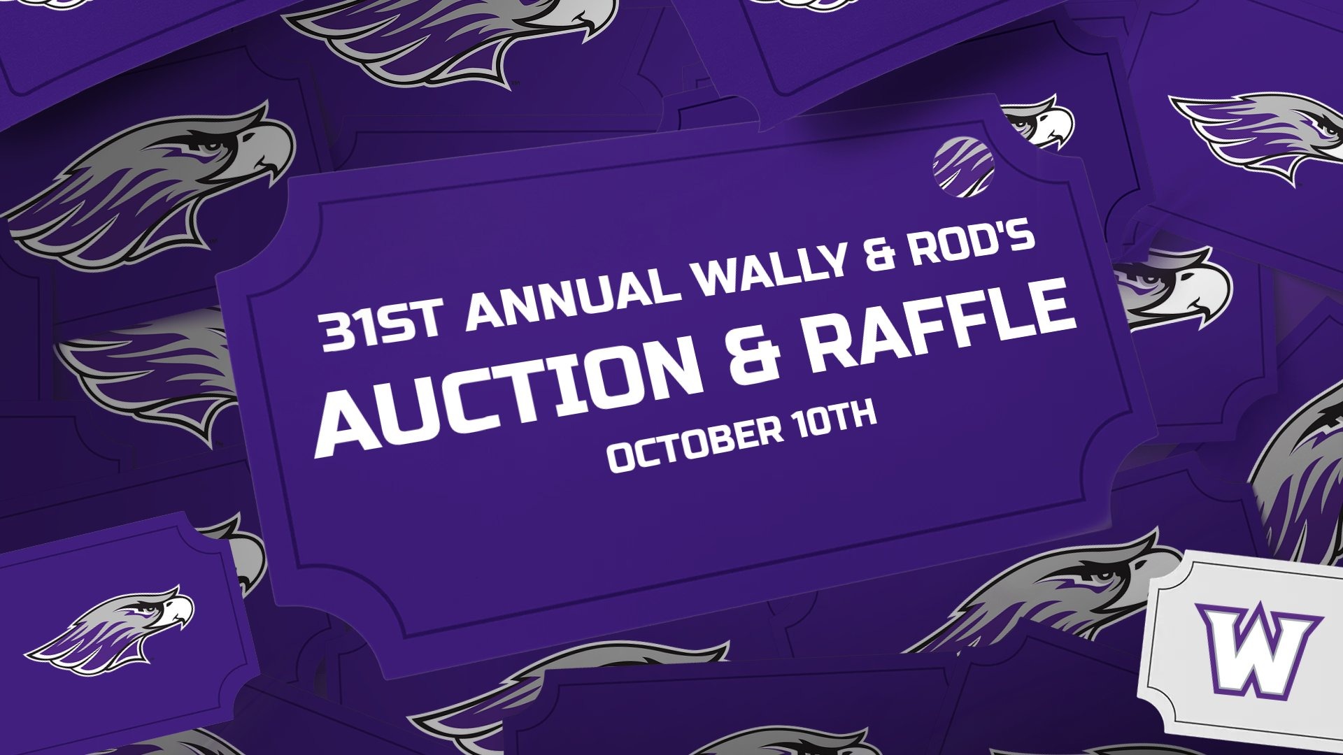 2026 Wally & Rod Ticket Auction Graphic header