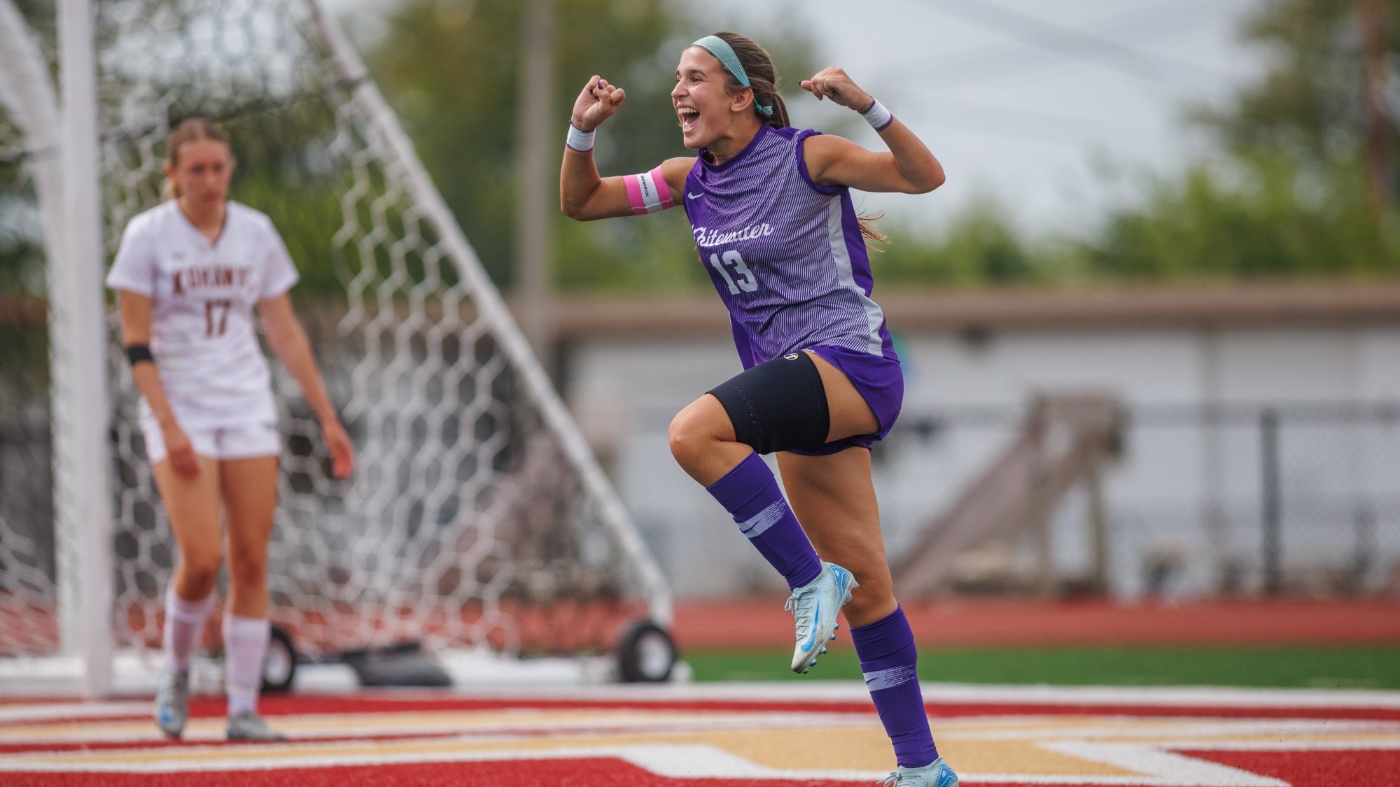 Rick celebrates after scoring goal against Coe