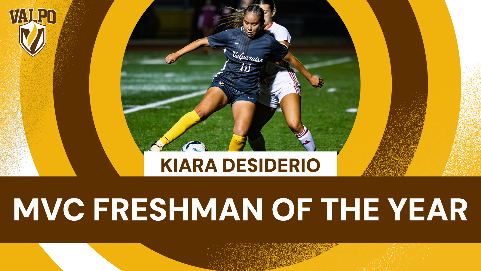2025 SOC Kiara Desiderio MVC Freshman of the Year graphic