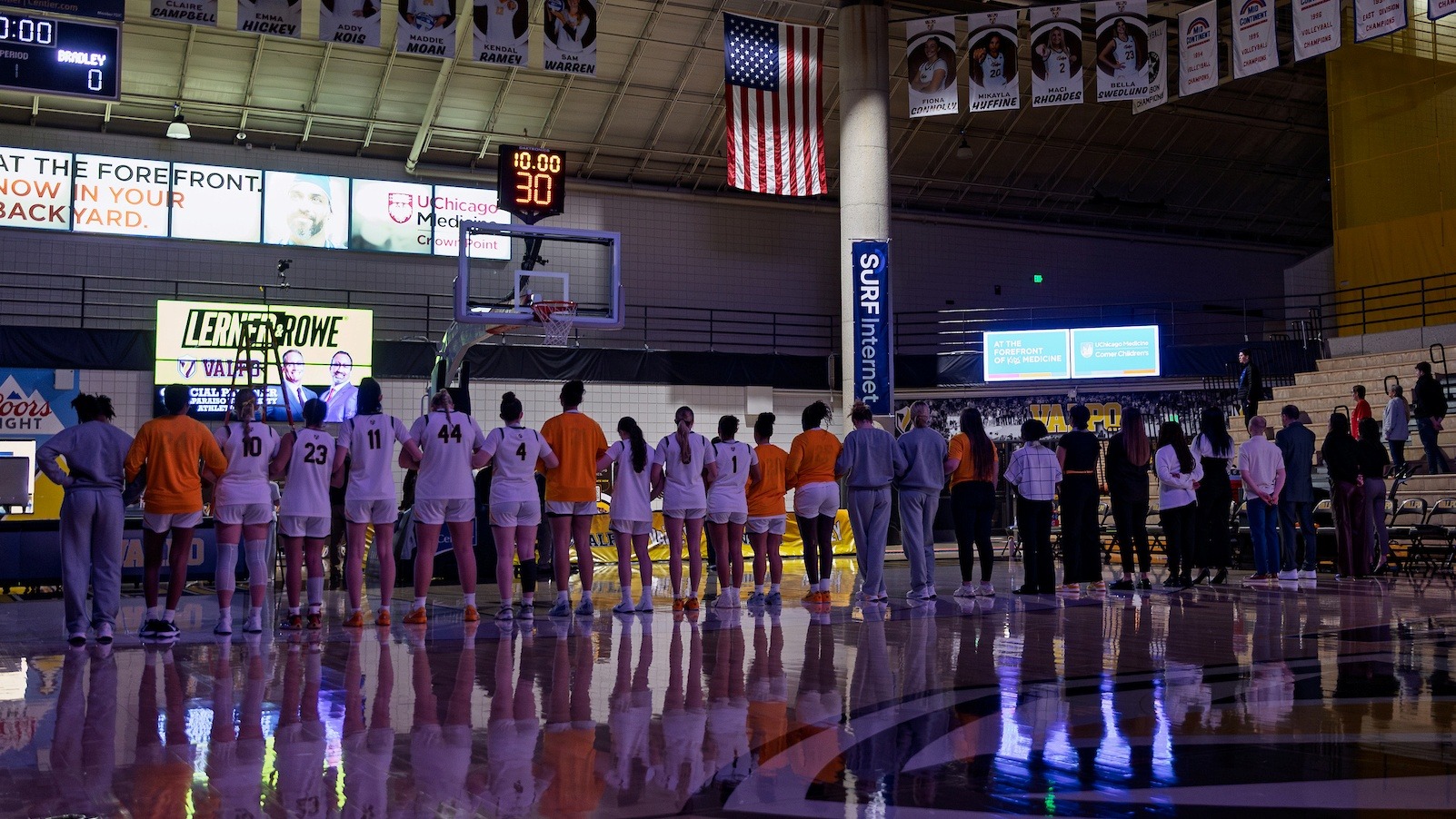 2025-26 WBB Lined Up for National Anthem