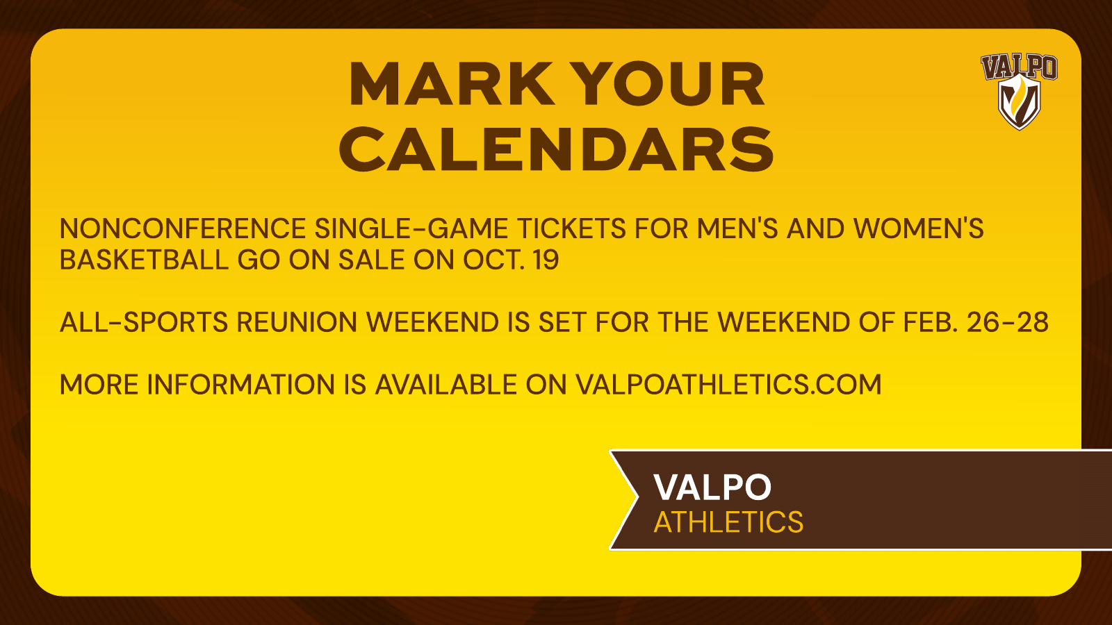 Mark Your Calendars