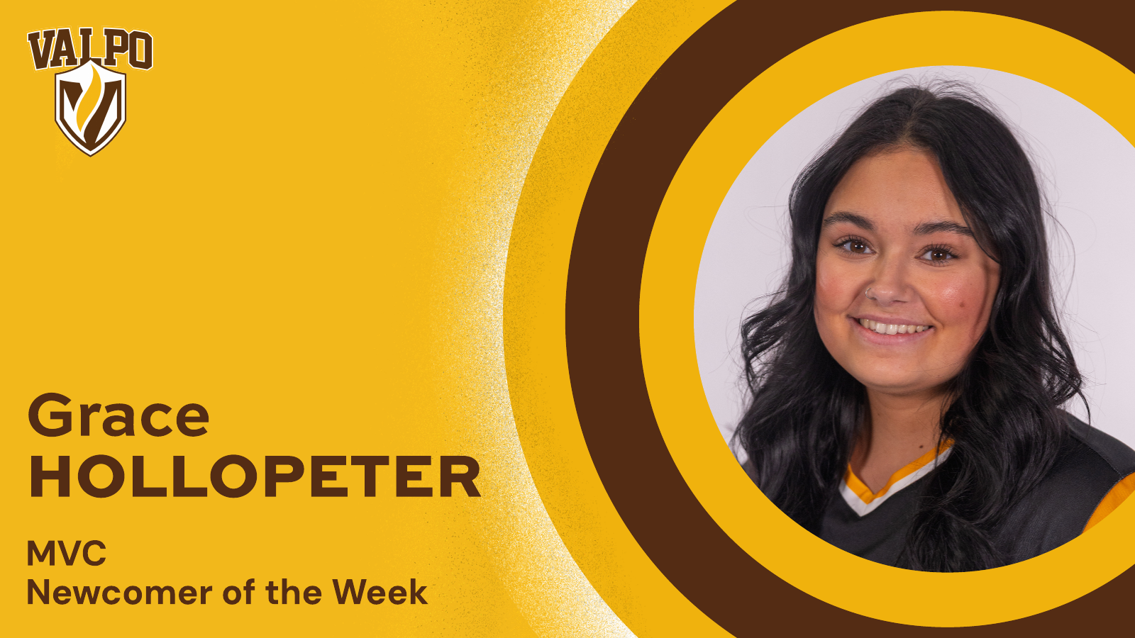 2026 SFT Grace Hollopeter MVC Newcomer of the Week graphic