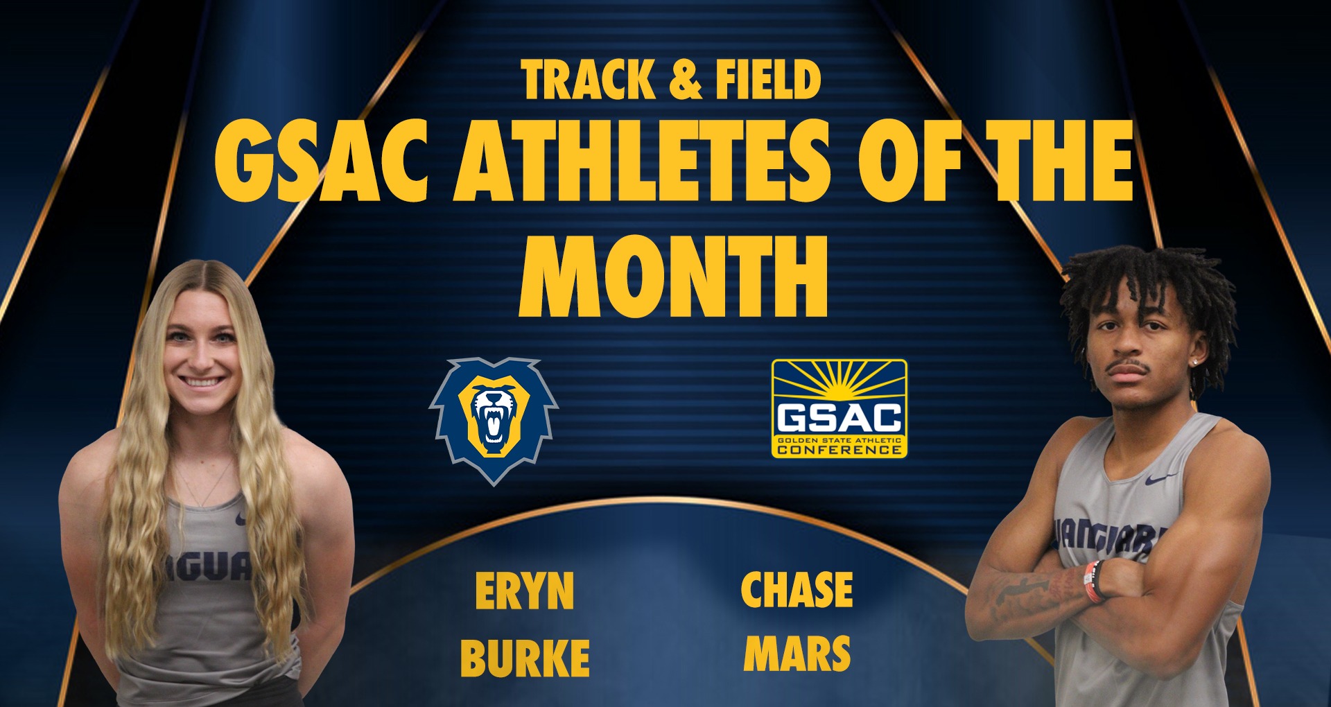 Mars, Burke Named GSAC Track Athletes of the Month Vanguard University