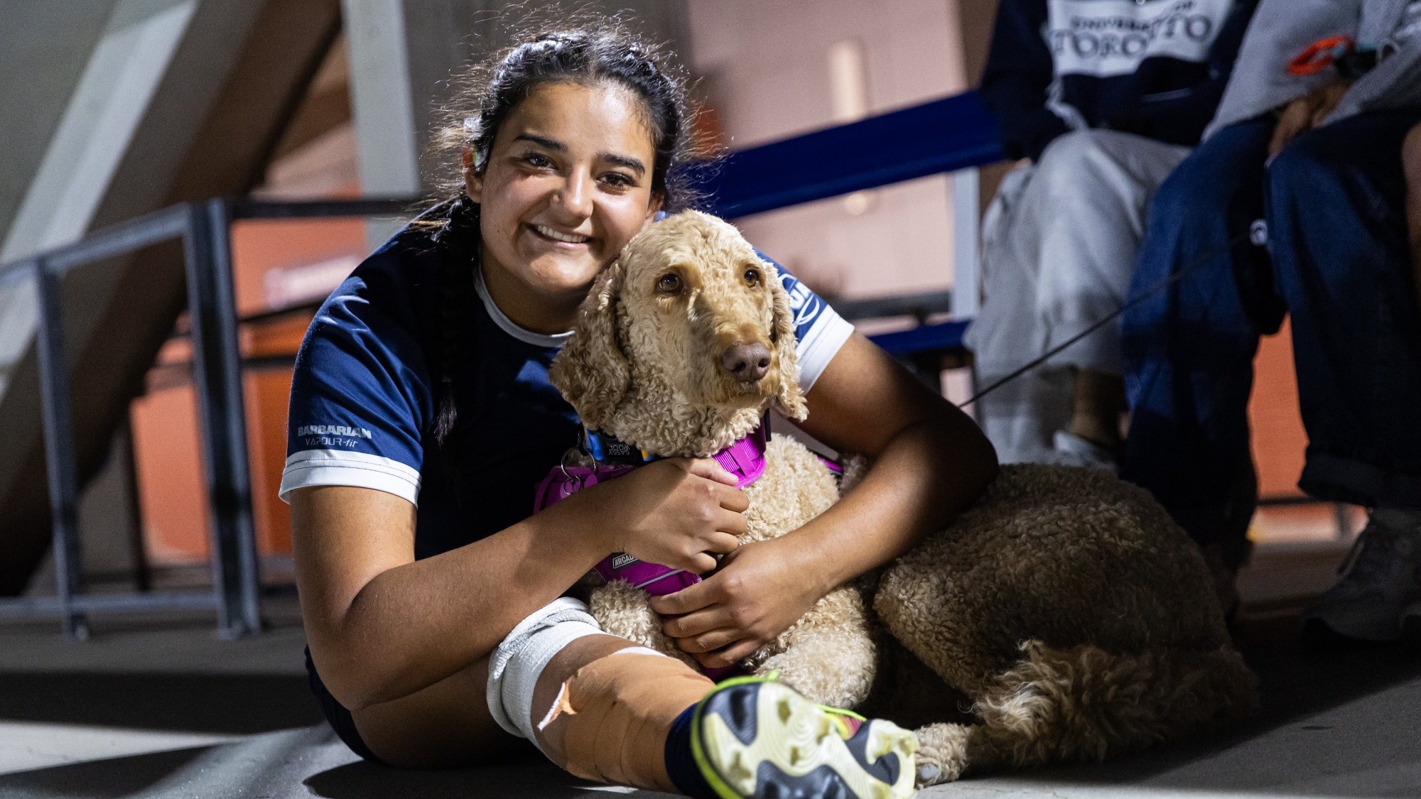 Perez Vasquez with a dog