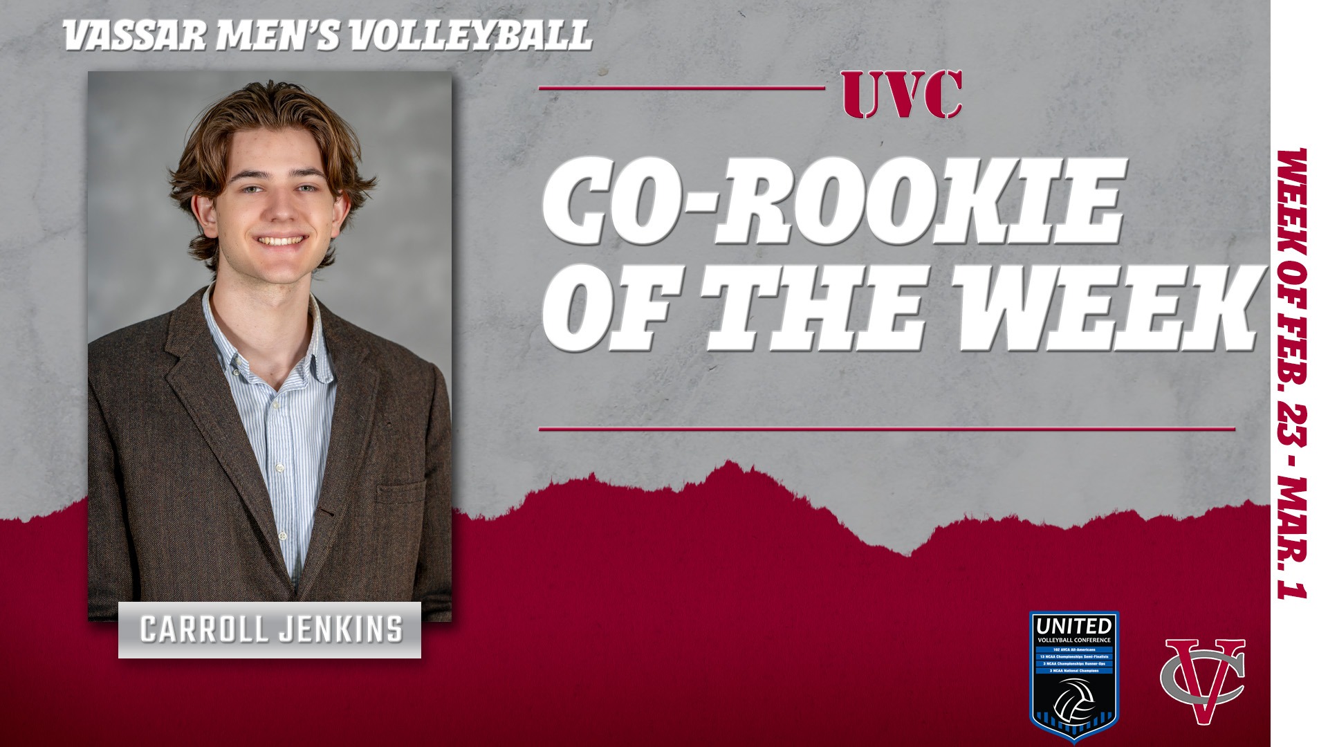Carroll Jenkins - UVC Co-Rookie of the Week 030226