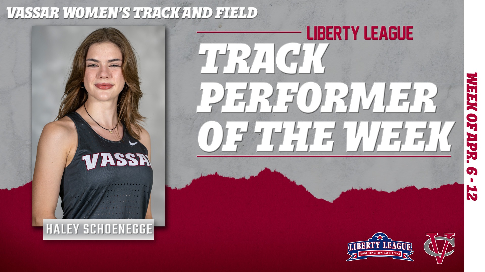 Haley Schoenegge - Liberty League Track Performer of the Week April 13, 2026