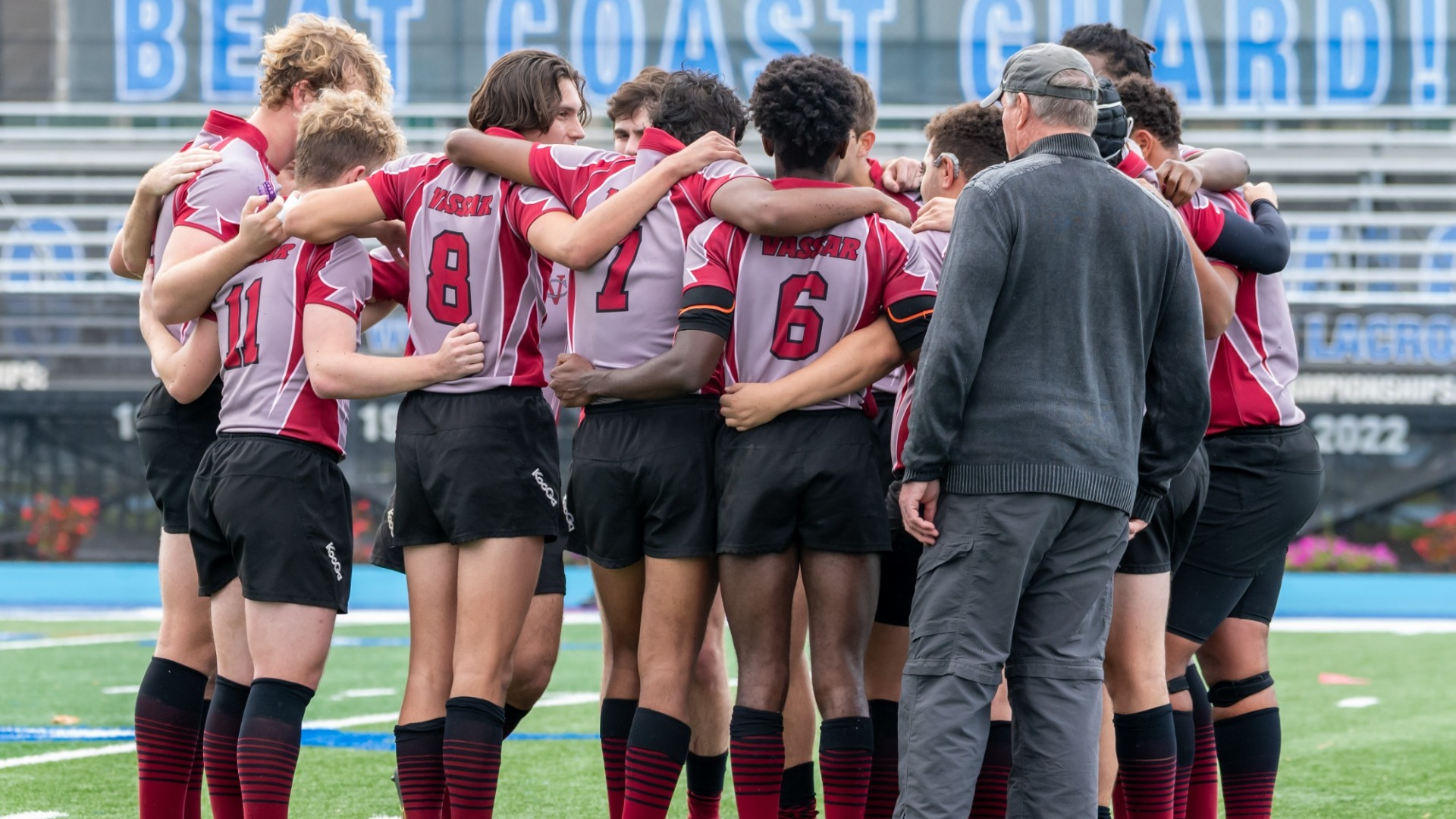 2026 Men's Rugby Team Huddle
