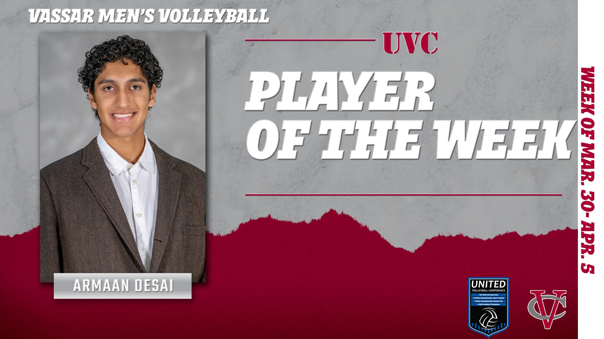 Armaan Desai - UVC Player of the Week 040626